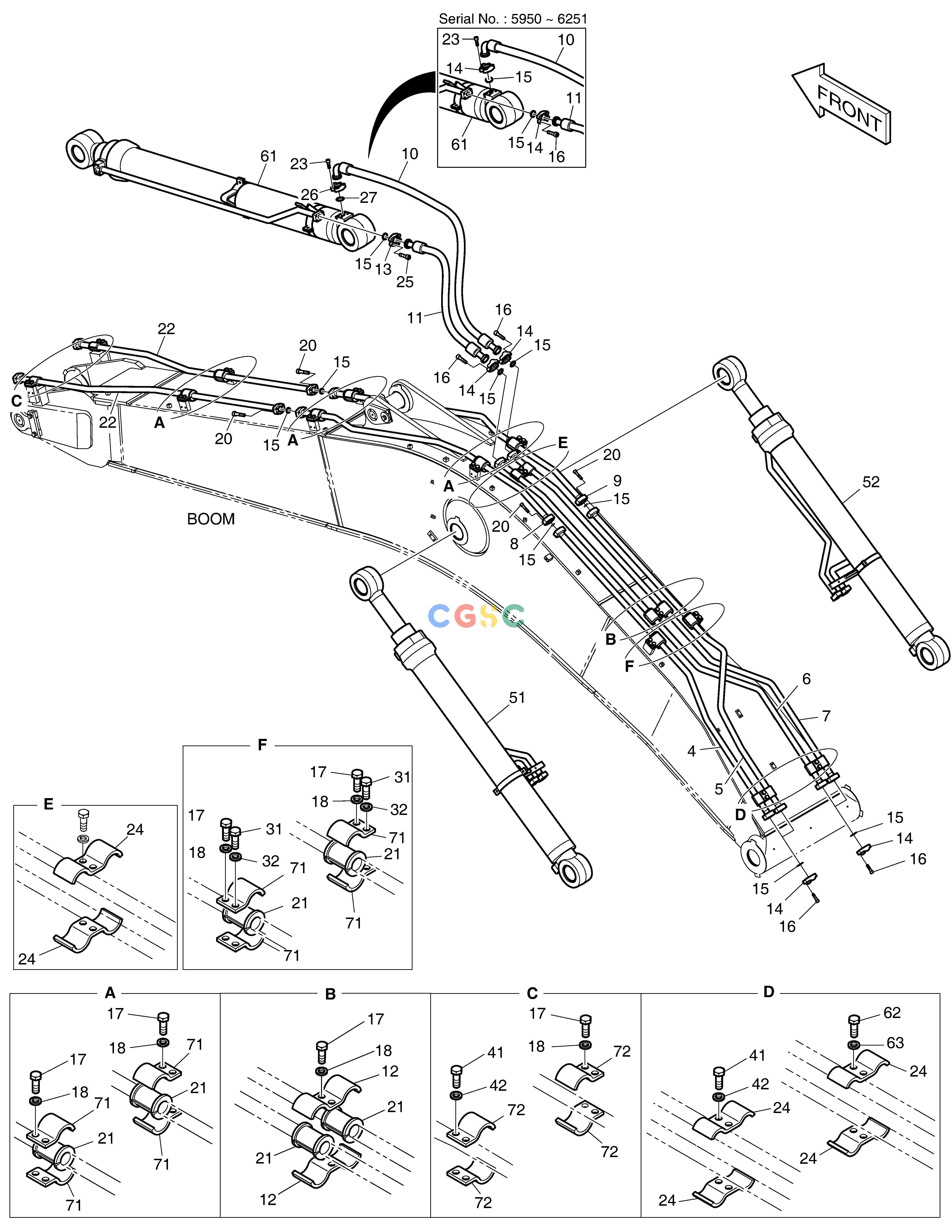 斗山零件查询BOOM PIPING DX360LCA(S/N:5950~) Doosan parts catalog online