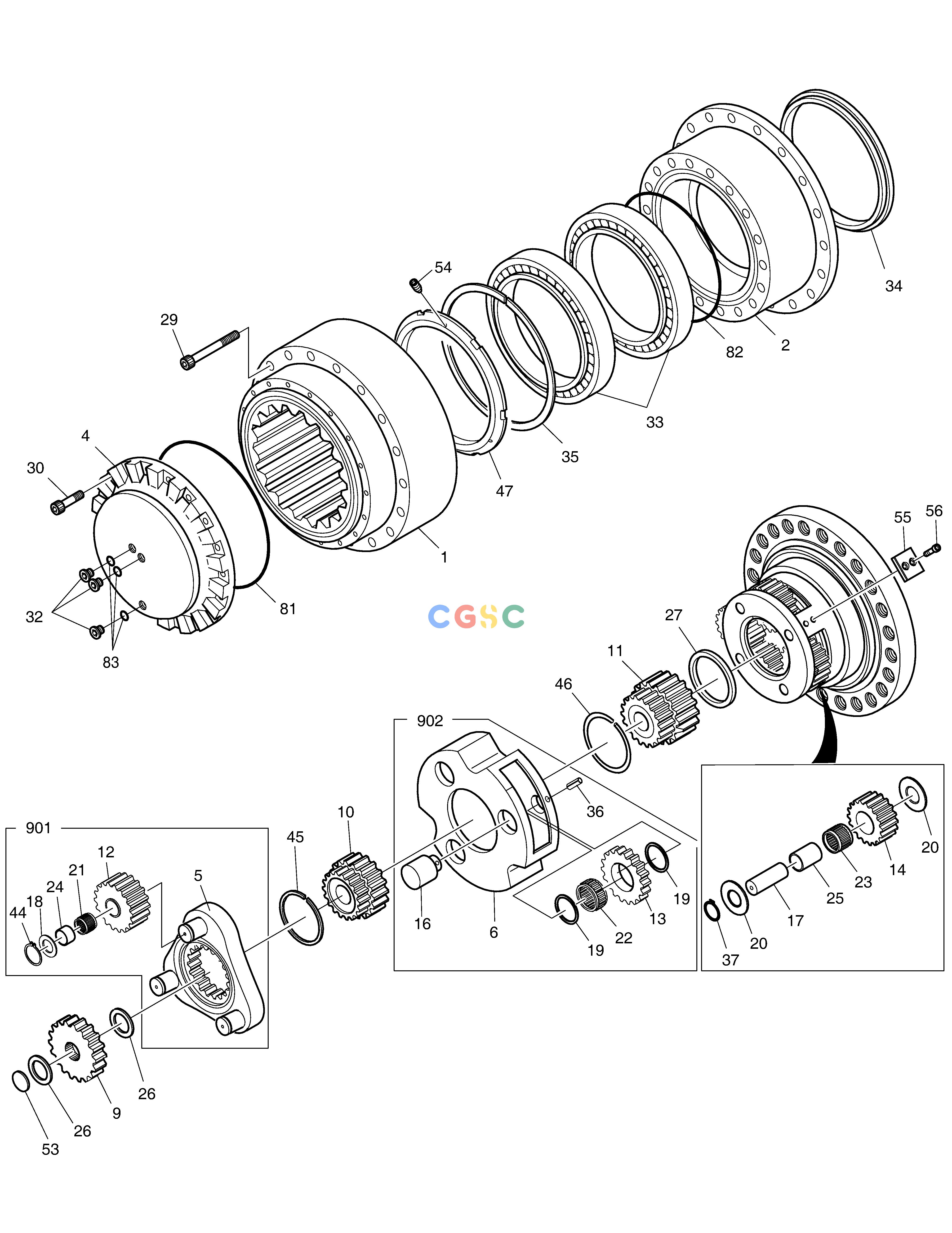 斗山零件查询TRAVEL REDUCTION GEAR DX360LCA(S/N:5950~) Doosan parts catalog online