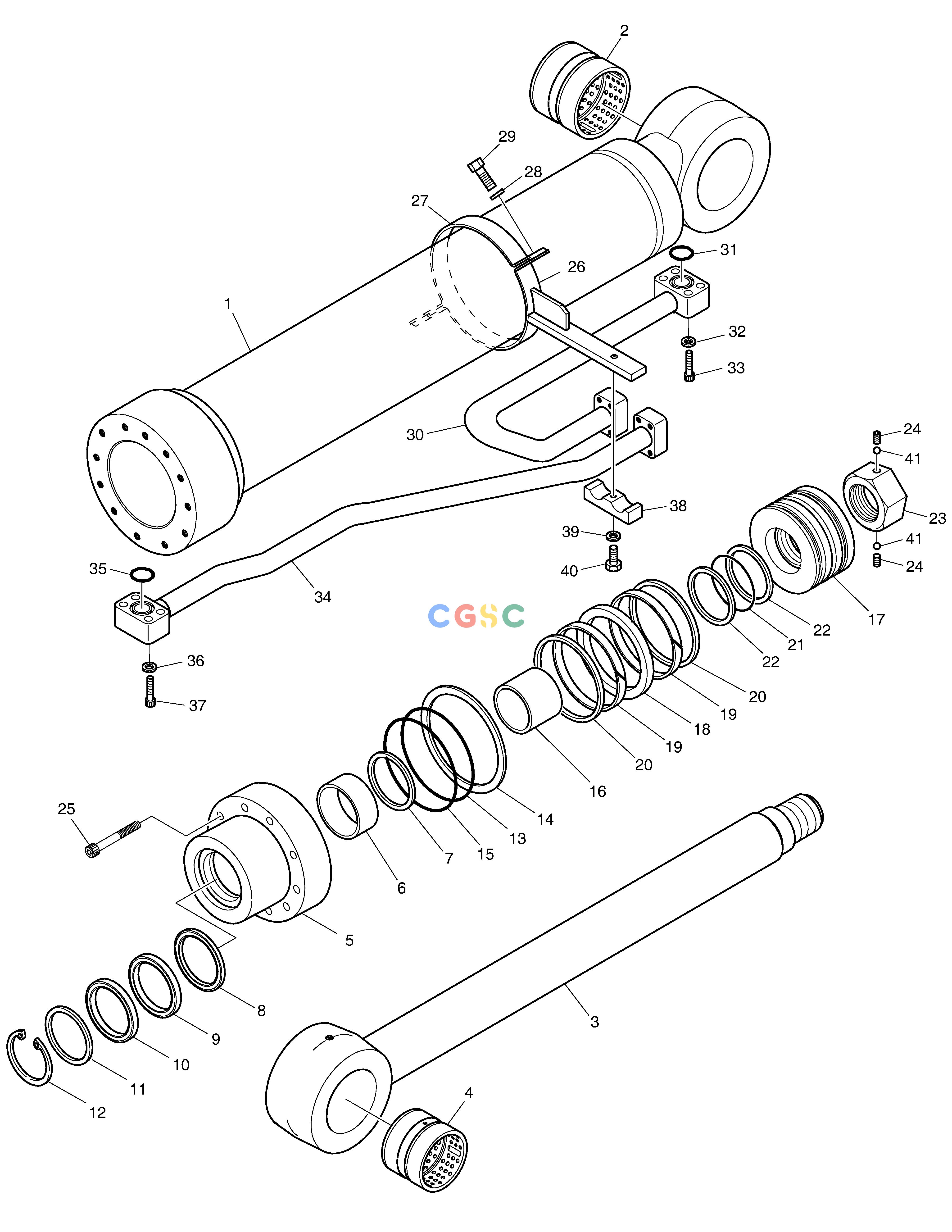 斗山零件查询BOOM CYLINDER-R.H DX360LCA(S/N:5950~) Doosan parts catalog online