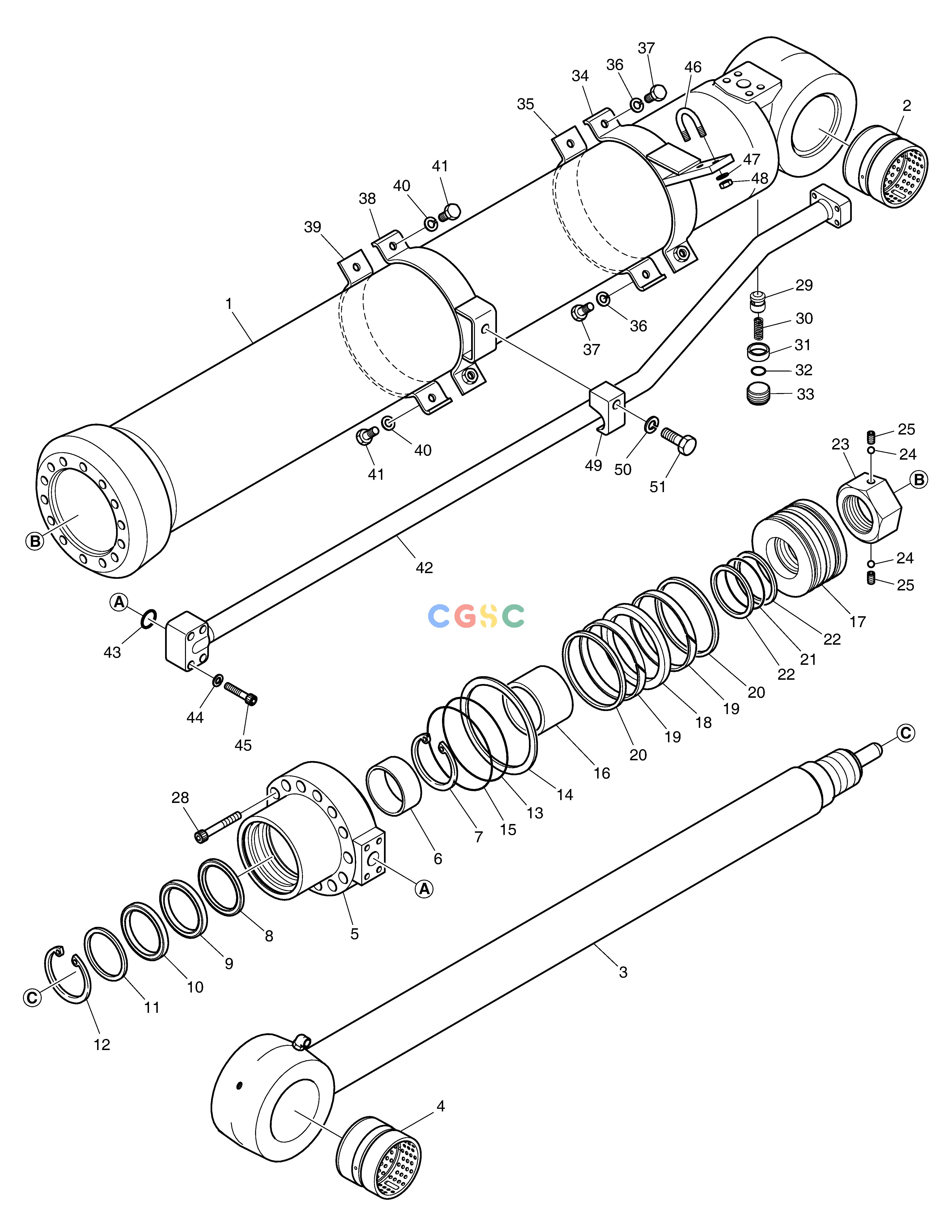 斗山零件查询ARM CYLINDER - BOOM 6.5M DX360LCA(S/N:5950~) Doosan parts catalog online