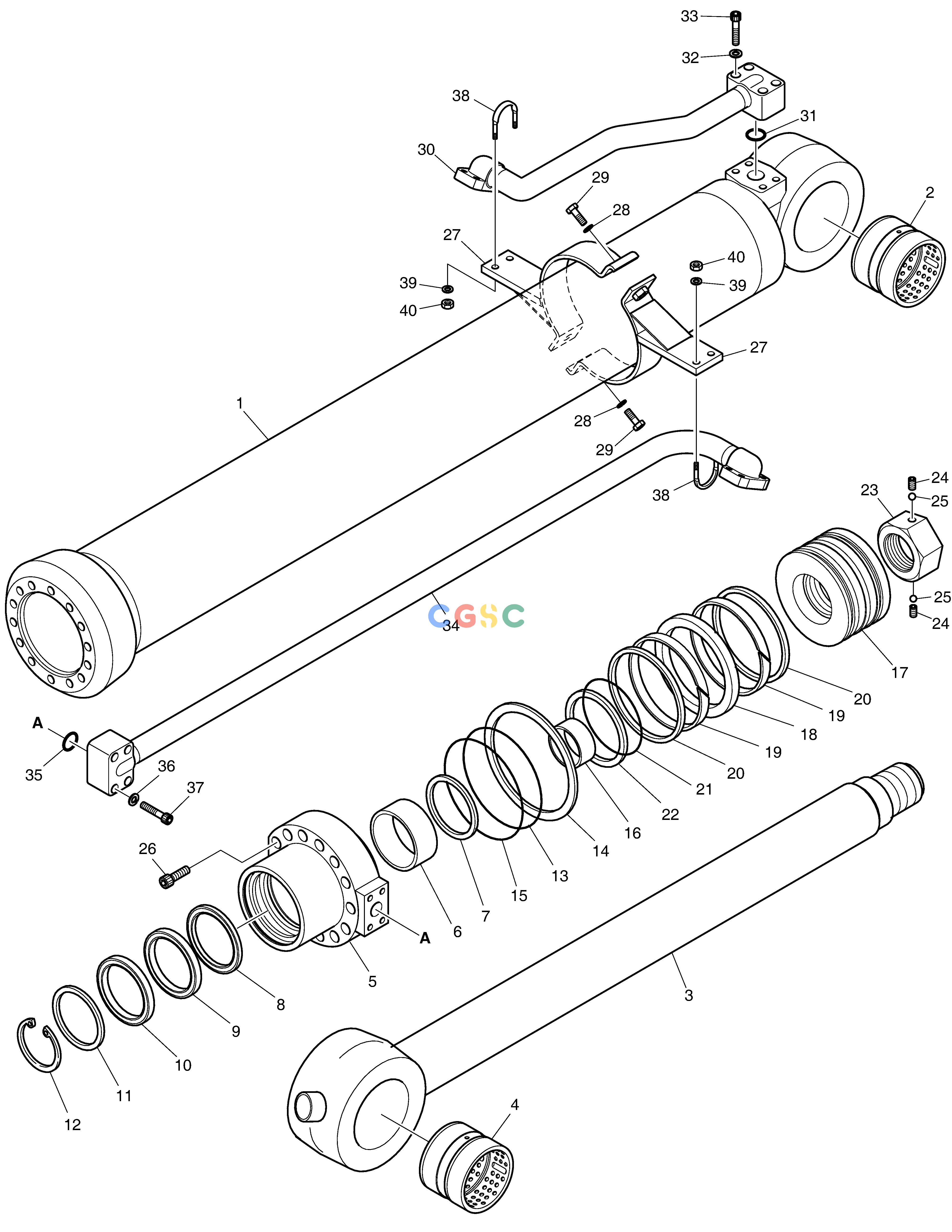 斗山零件查询BUCKET CYLINDER DX360LCA(S/N:5950~) Doosan parts catalog online