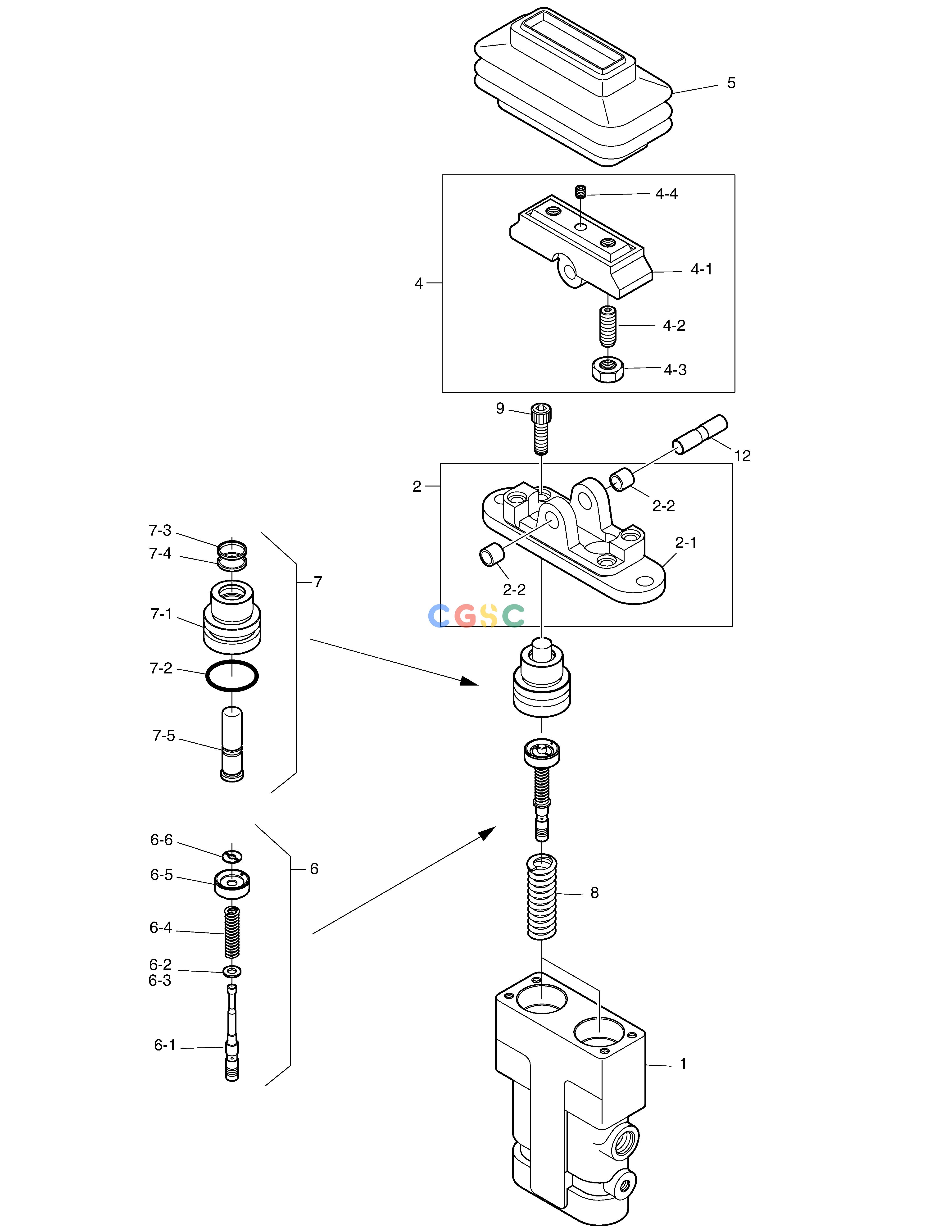 斗山零件查询PEDAL VALVE - TWO WAY & ROTATING DX360LCA(S/N:5950~) Doosan parts catalog online