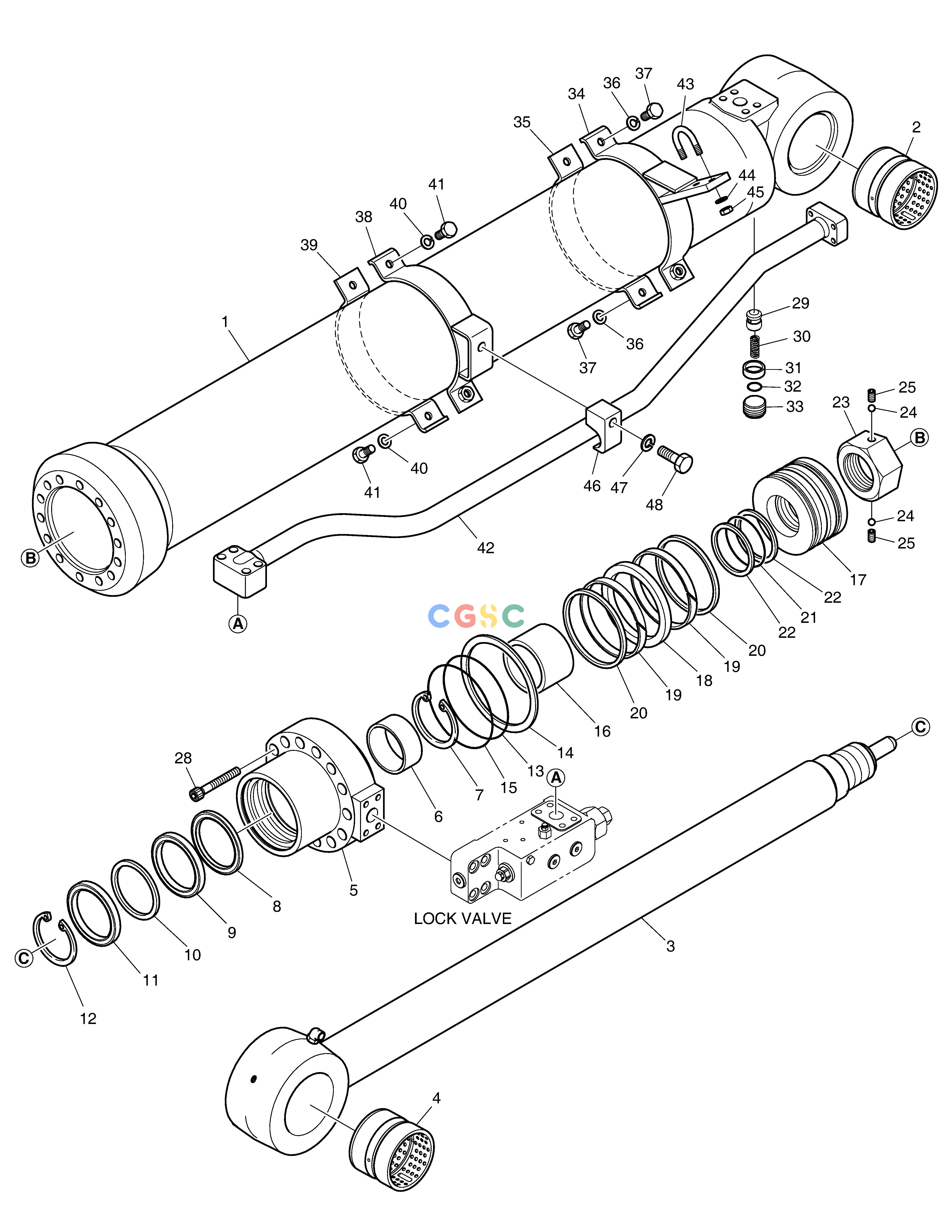 斗山零件查询ARM CYLINDER-LOCK VALVE(BOOM 6.5m) DX360LCA(S/N:5950~) Doosan parts catalog online