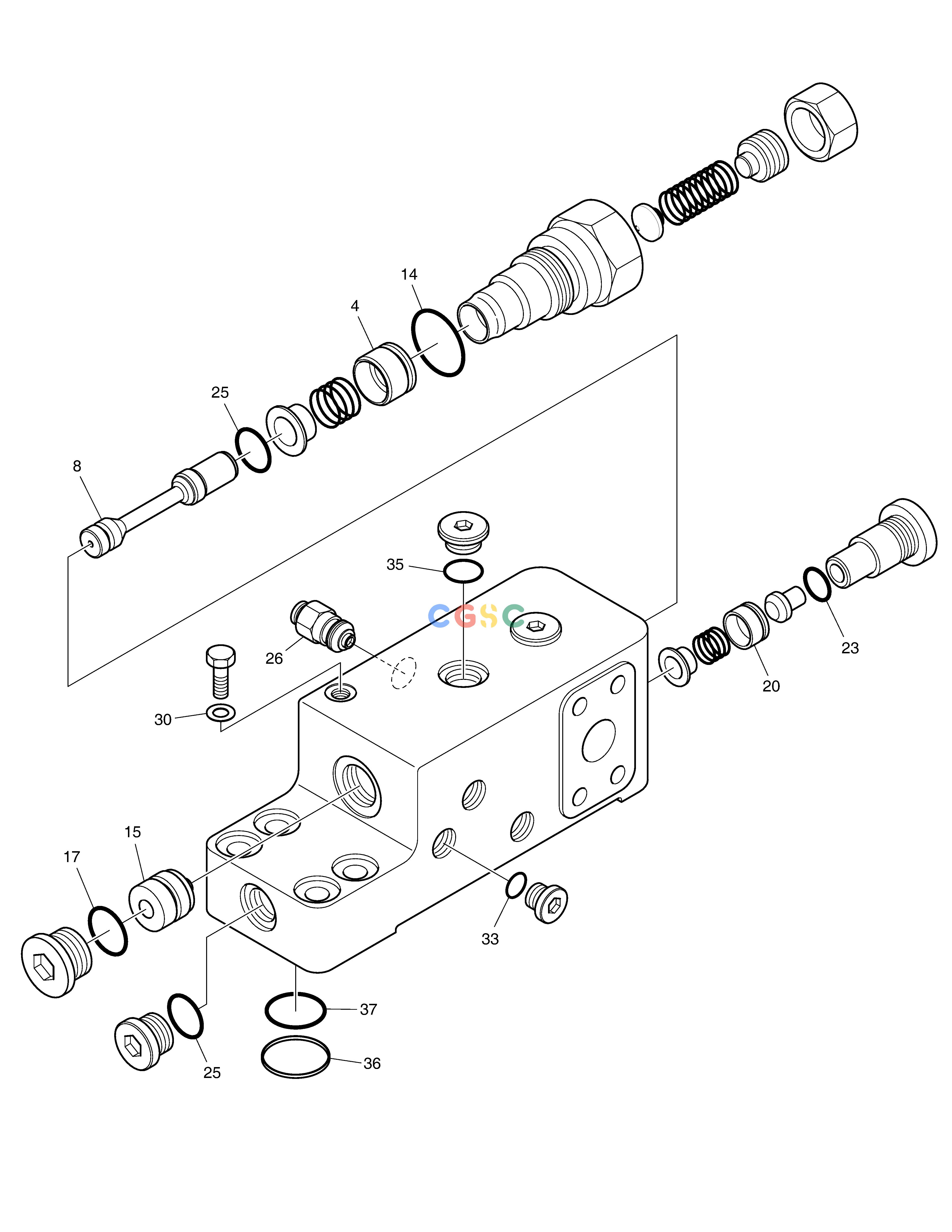 斗山零件查询LOCK VALVE - ARM DX360LCA(S/N:5950~) Doosan parts catalog online