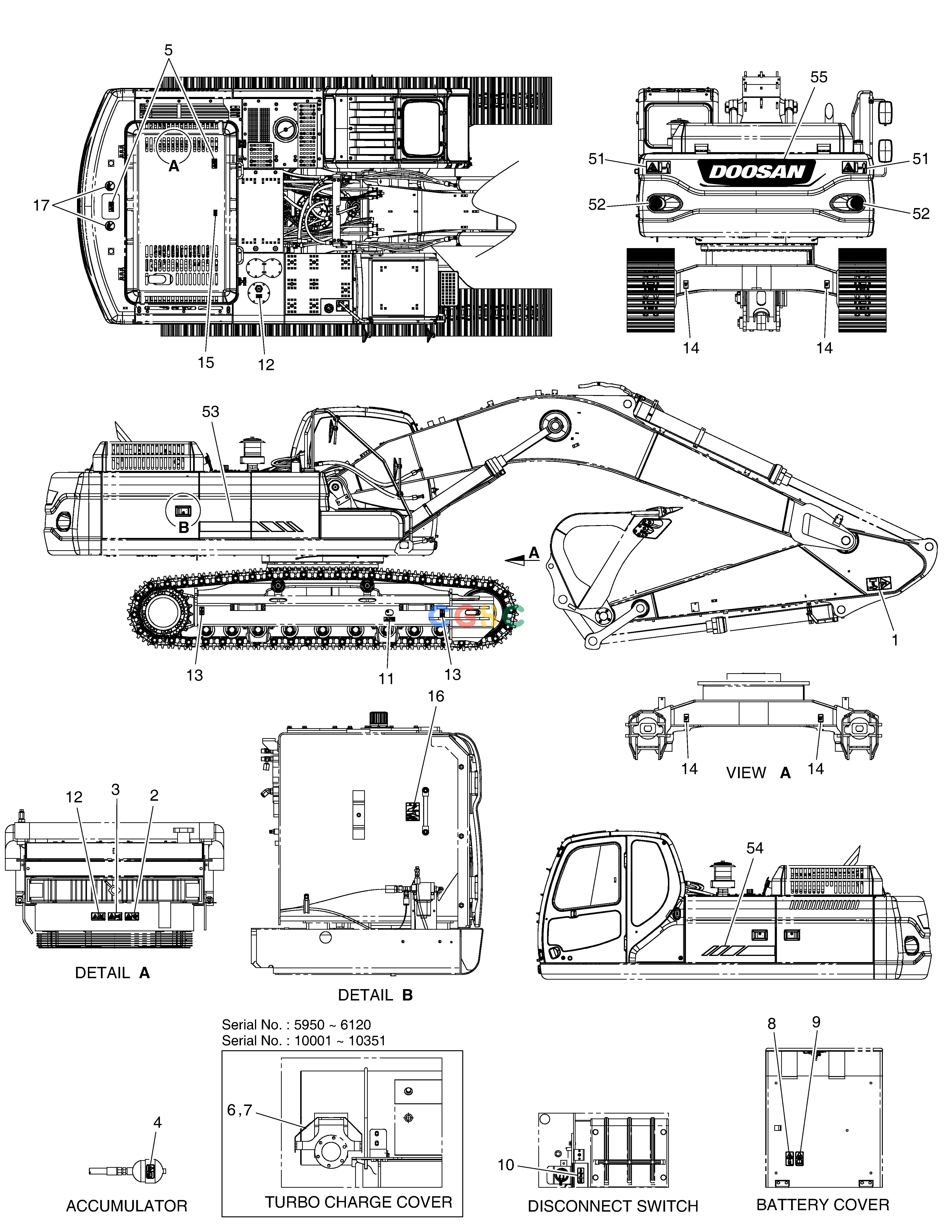 斗山零件查询NAME PLATE - EXPORT DX360LCA(S/N:5950~) Doosan parts catalog online