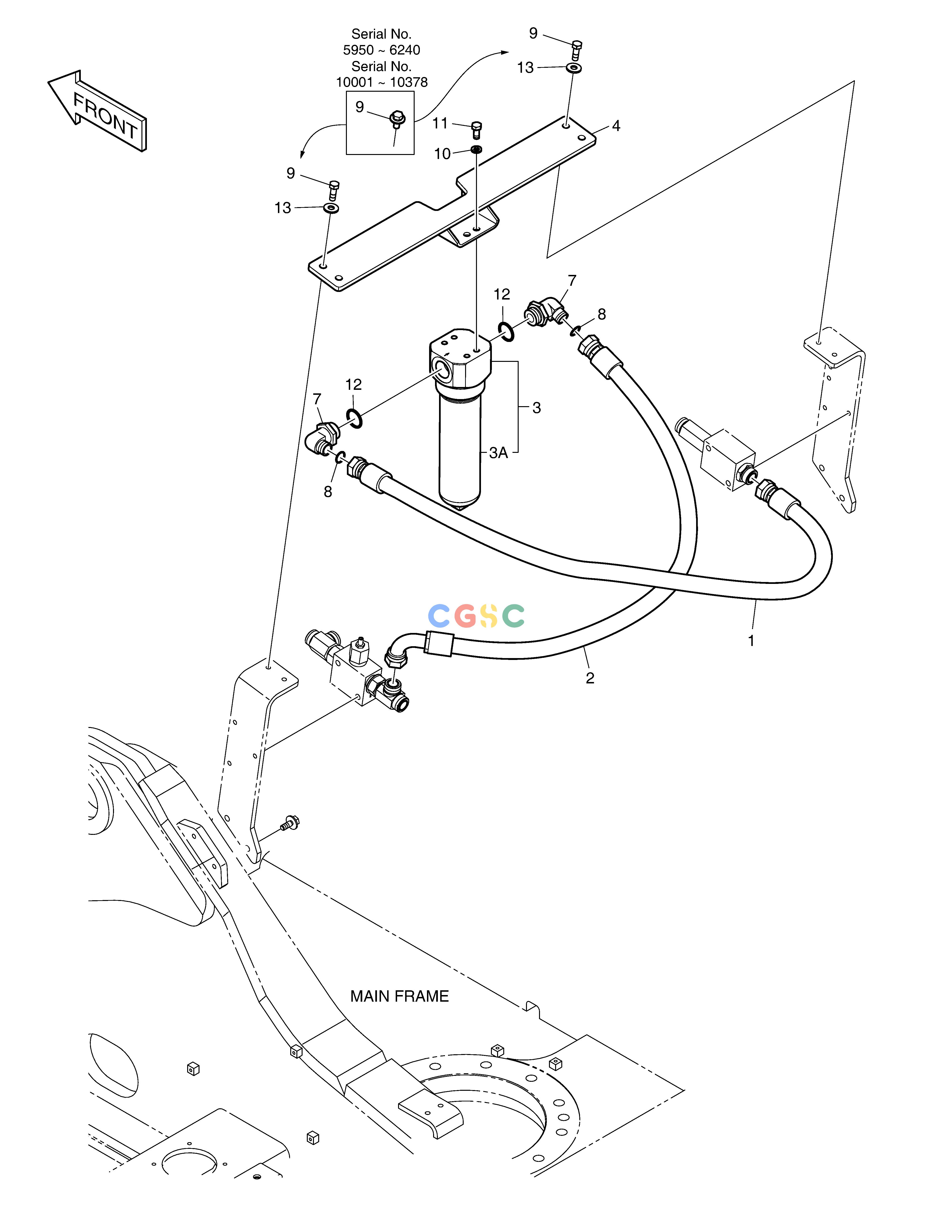 斗山零件查询ONE WAY PIPING - WITH FILTER DX360LCA(S/N:5950~) Doosan parts catalog online