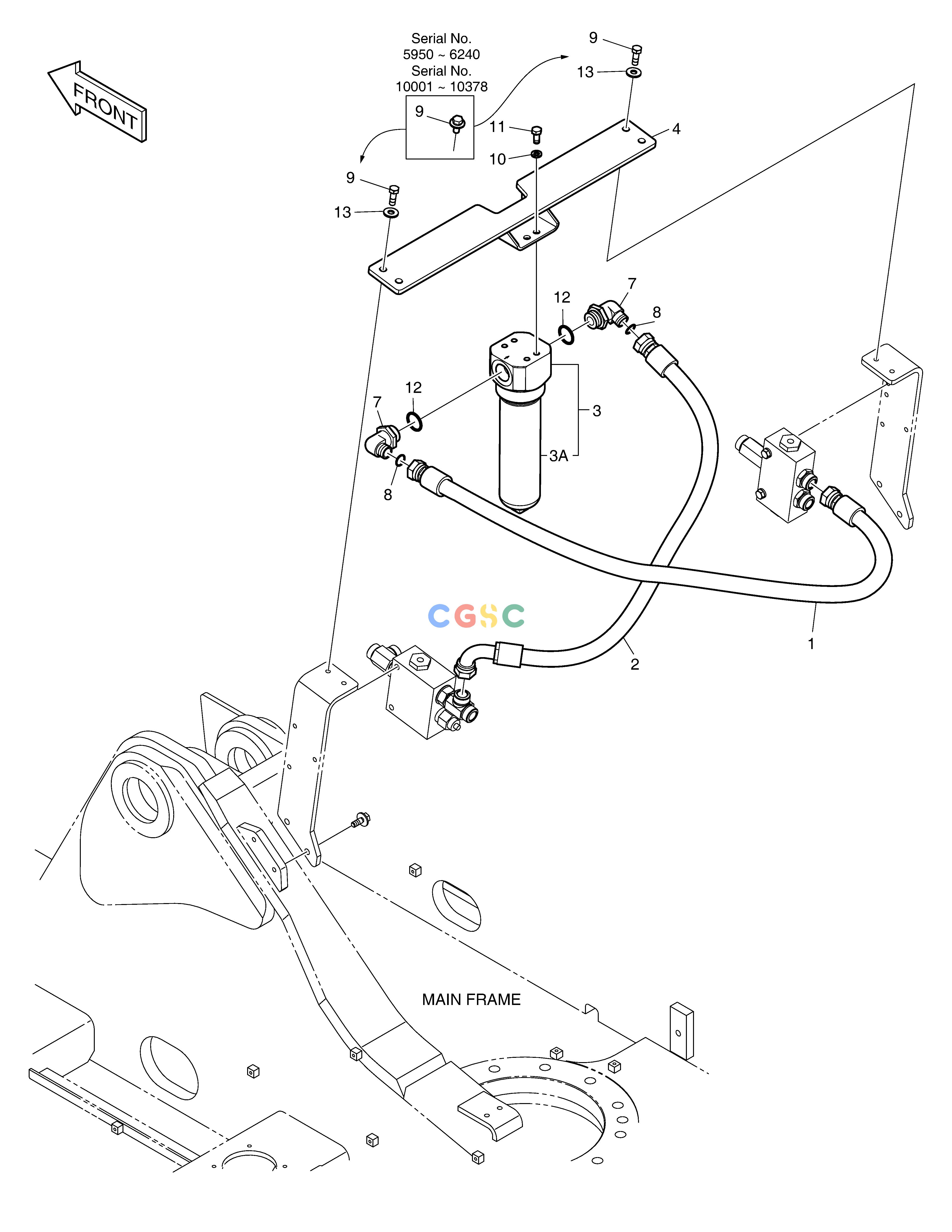 斗山零件查询TWO WAY PIPING - WITH FILTER DX360LCA(S/N:5950~) Doosan parts catalog online