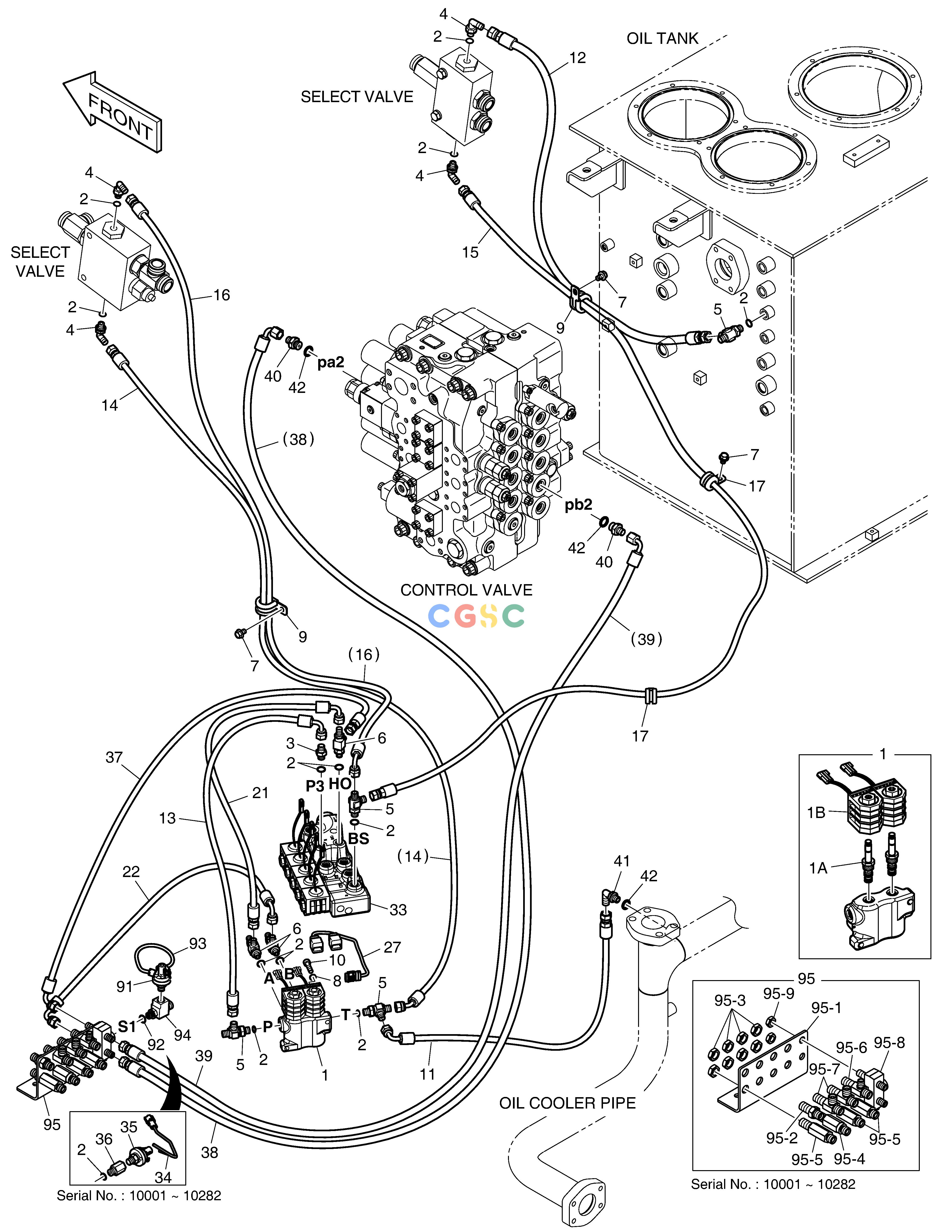斗山零件查询PILOT PIPING - TWO WAY(1) DX360LCA(S/N:5950~) Doosan parts catalog online