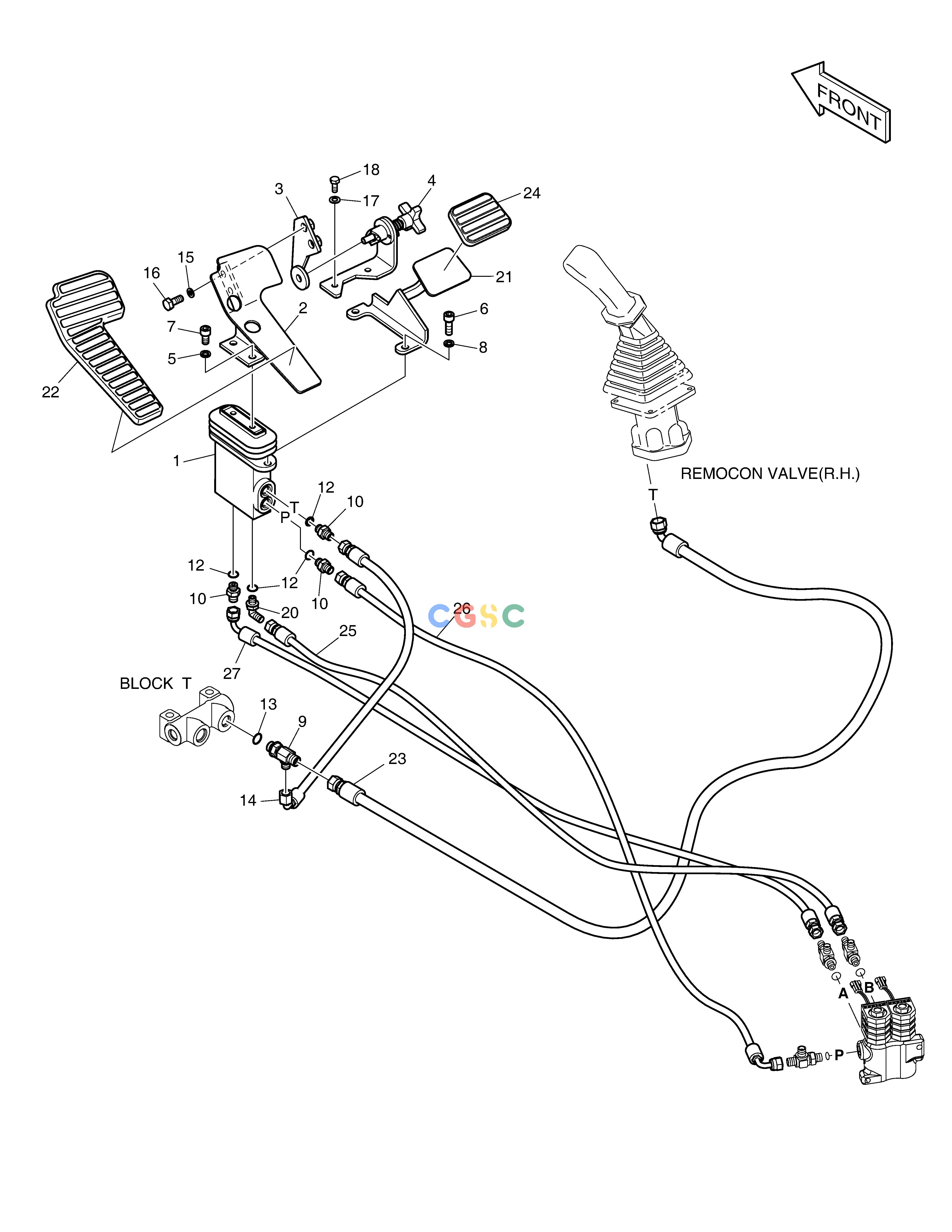 斗山零件查询PILOT PIPING - TWO WAY(2) DX360LCA(S/N:5950~) Doosan parts catalog online