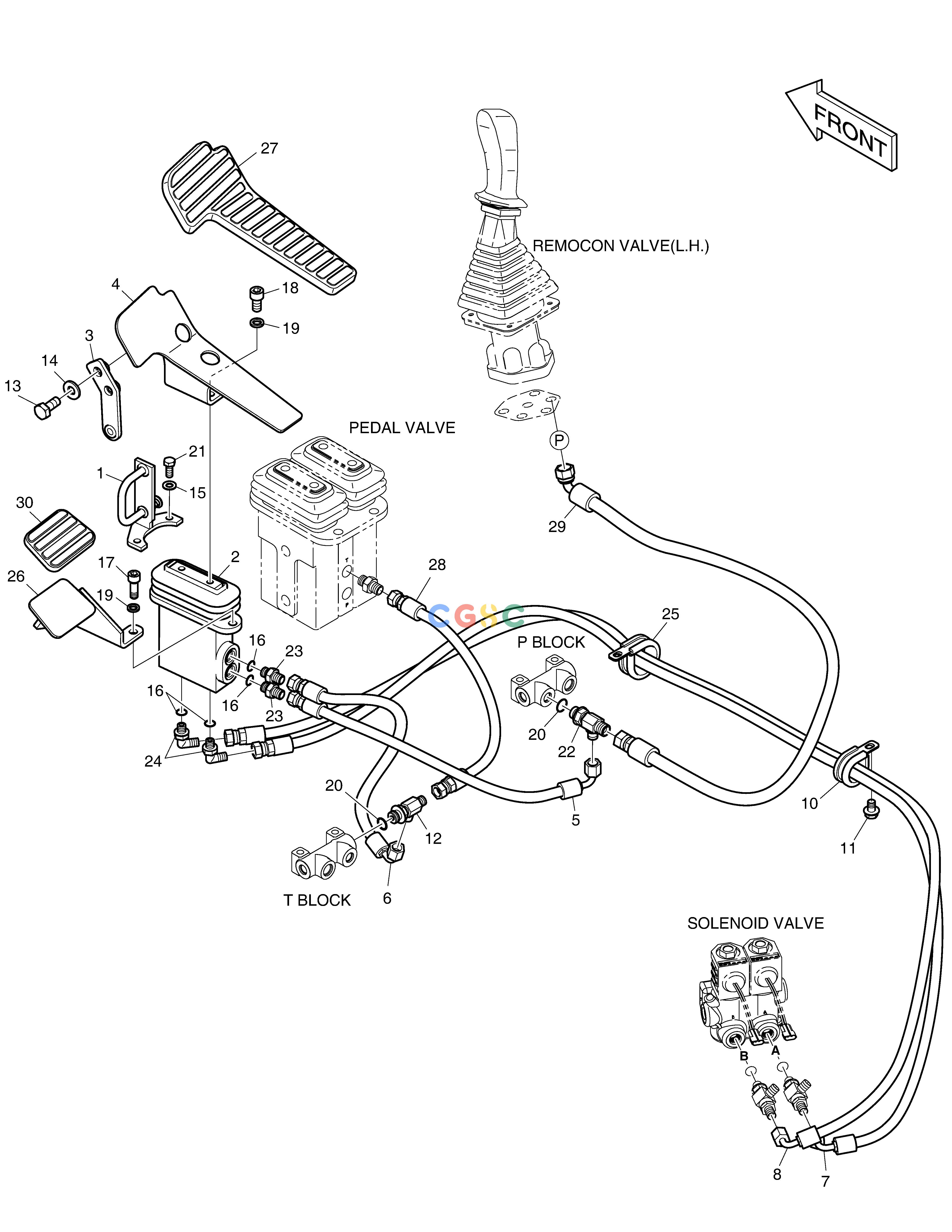 斗山零件查询PILOT PIPING(2) - ROTATING DX360LCA(S/N:5950~) Doosan parts catalog online
