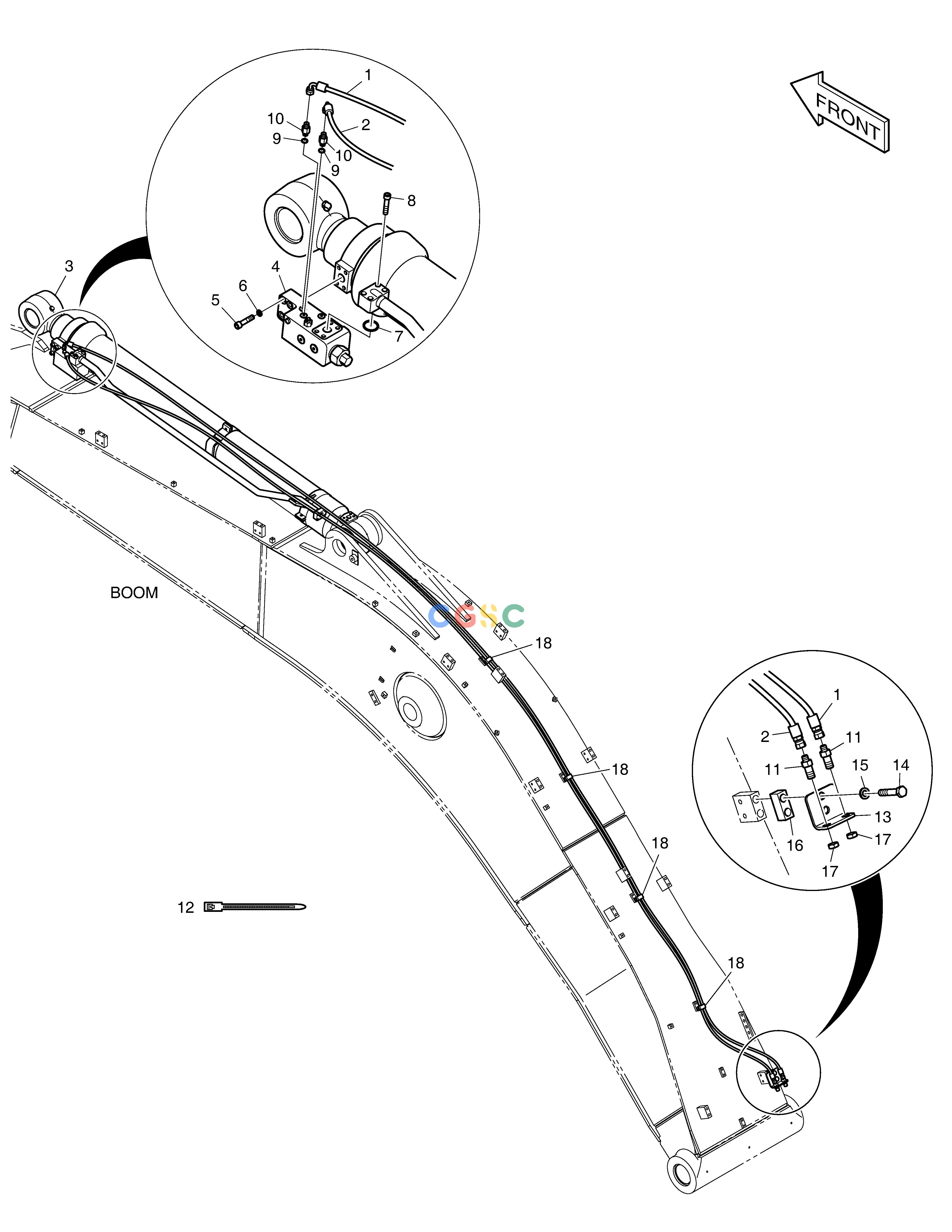 斗山零件查询ARM PIPING - LOCK VALVE DX360LCA(S/N:5950~) Doosan parts catalog online