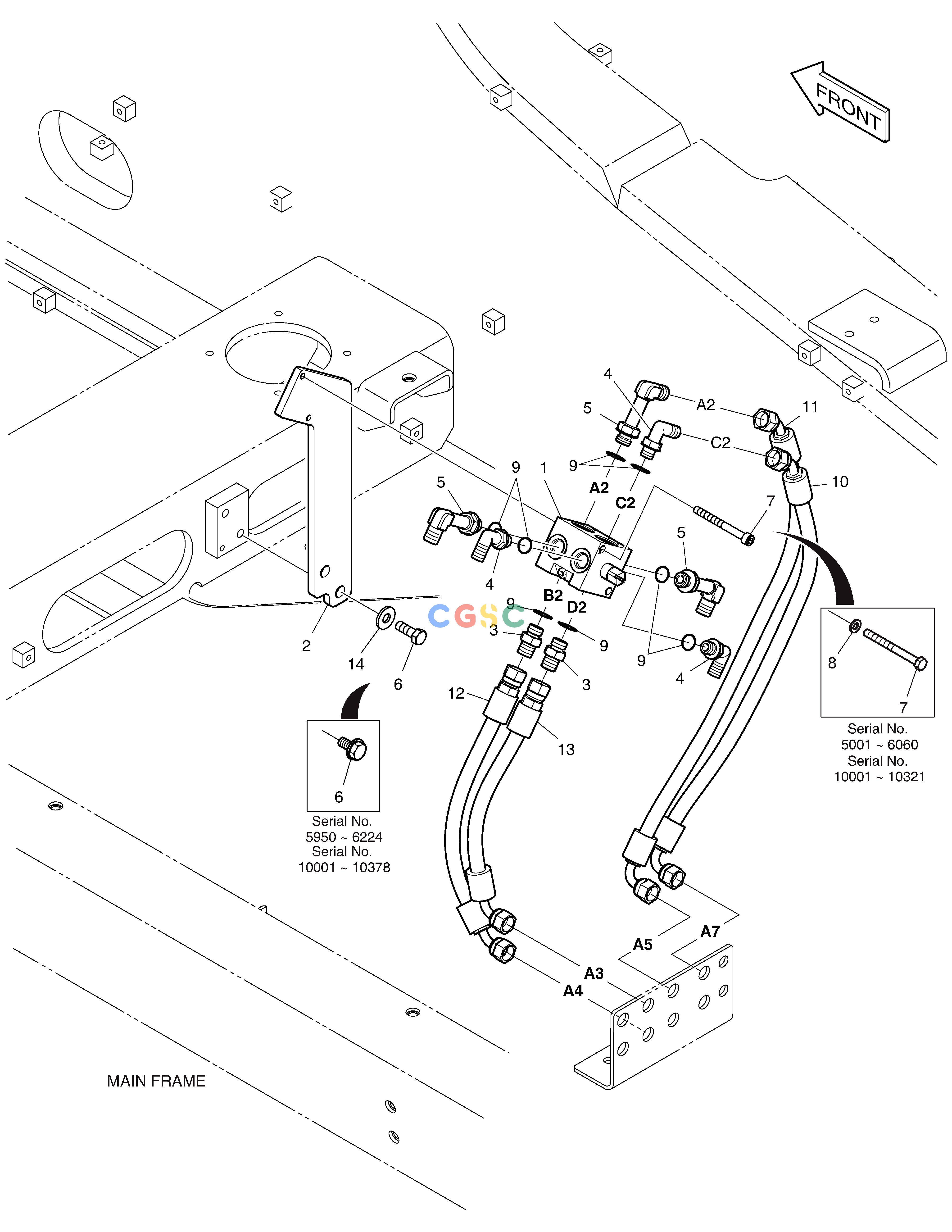 斗山零件查询PATTERN CHANGE PIPING(1) DX360LCA(S/N:5950~) Doosan parts catalog online