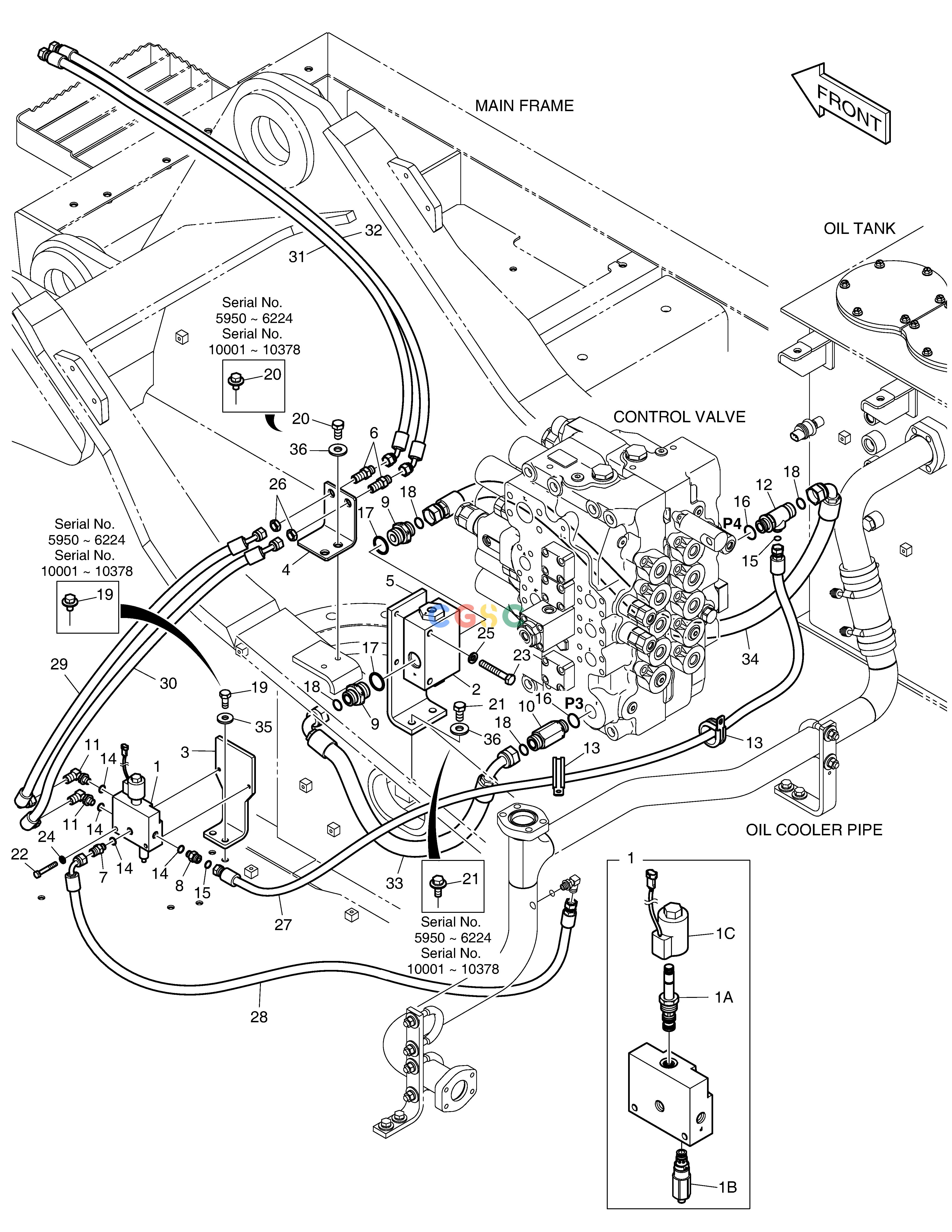 斗山零件查询MAIN PIPING - QUICK CLAMP & TWO PUMP DX360LCA(S/N:5950~) Doosan parts catalog online