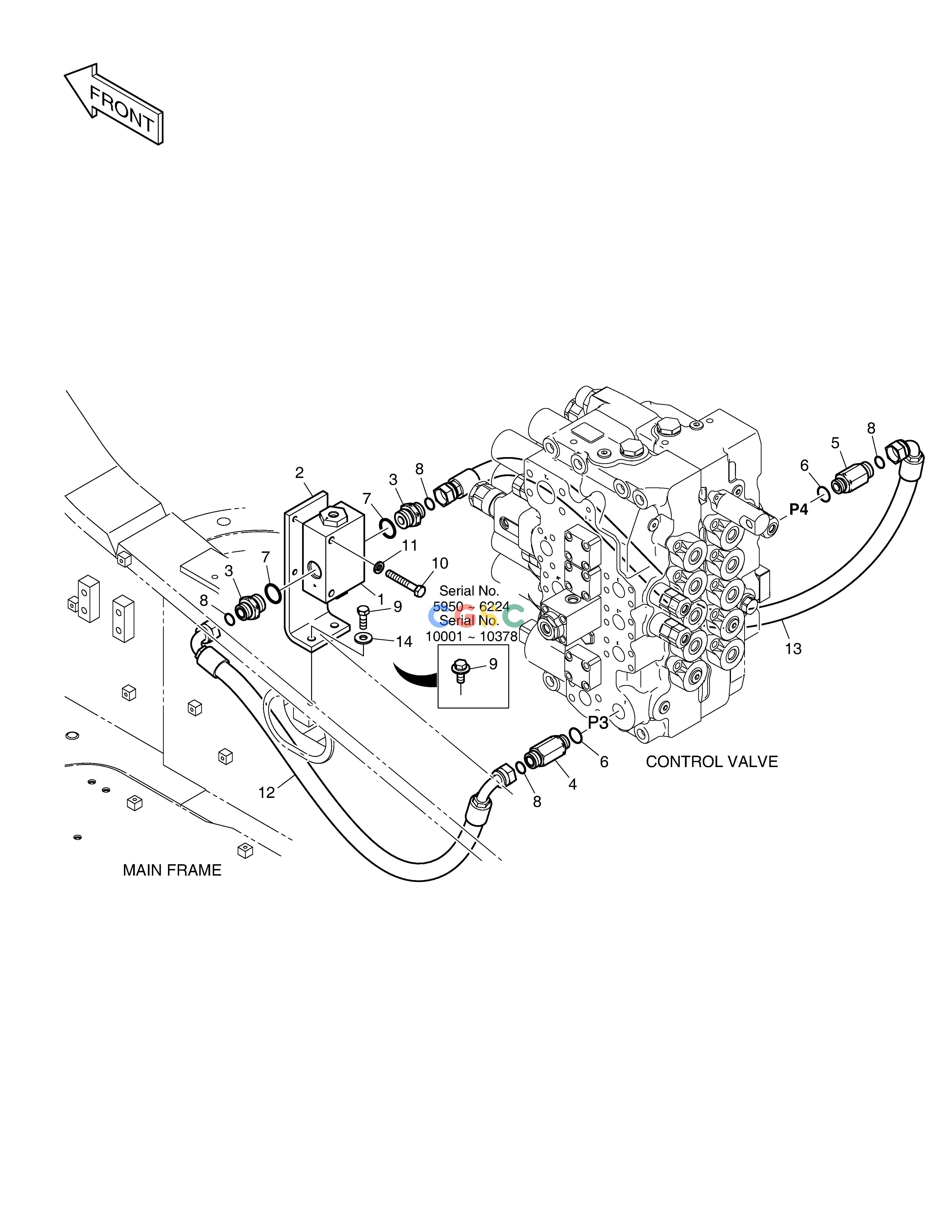 斗山零件查询MAIN PIPING - TWO PUMP DX360LCA(S/N:5950~) Doosan parts catalog online