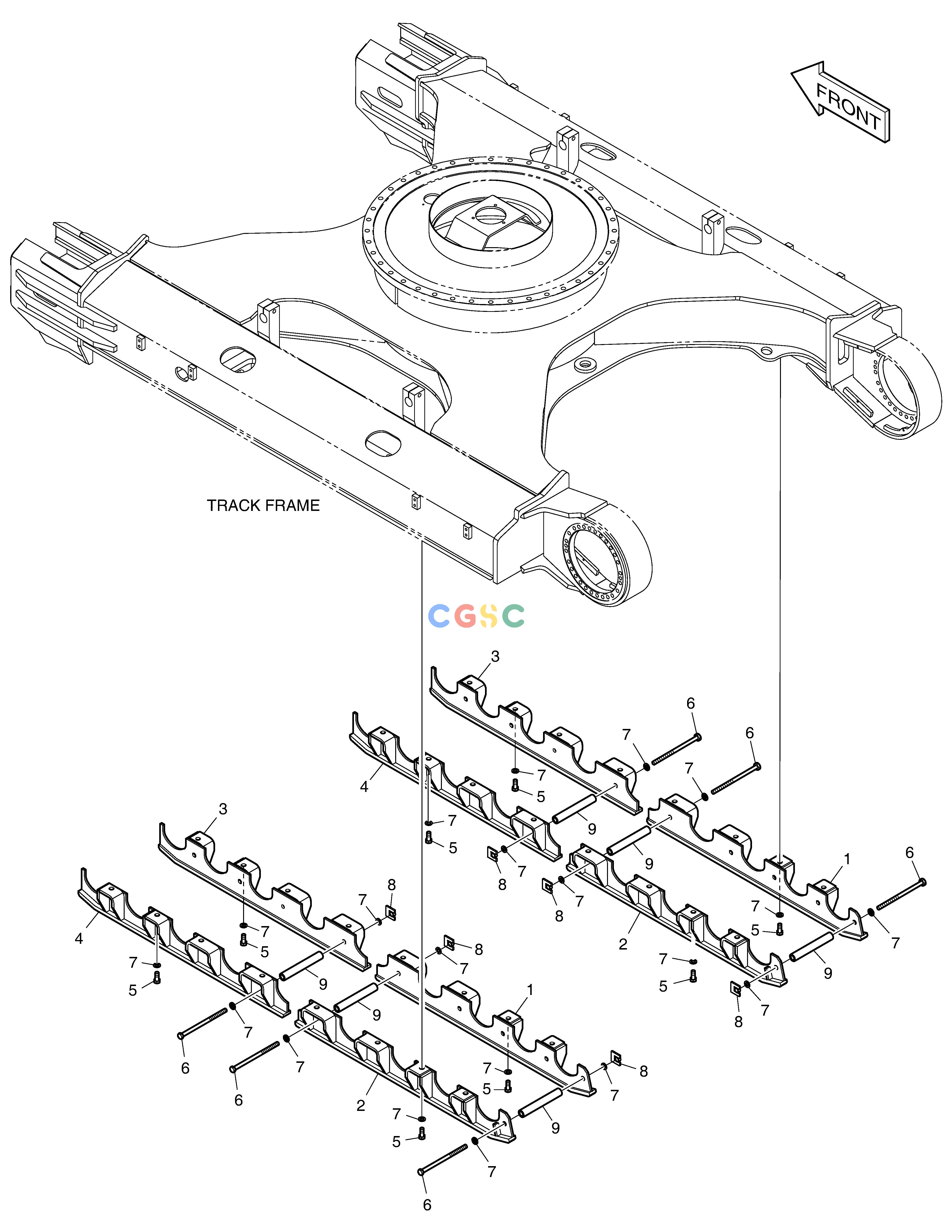 斗山零件查询TRACK FRAME - FULL GUARD DX360LCA(S/N:5950~) Doosan parts catalog online