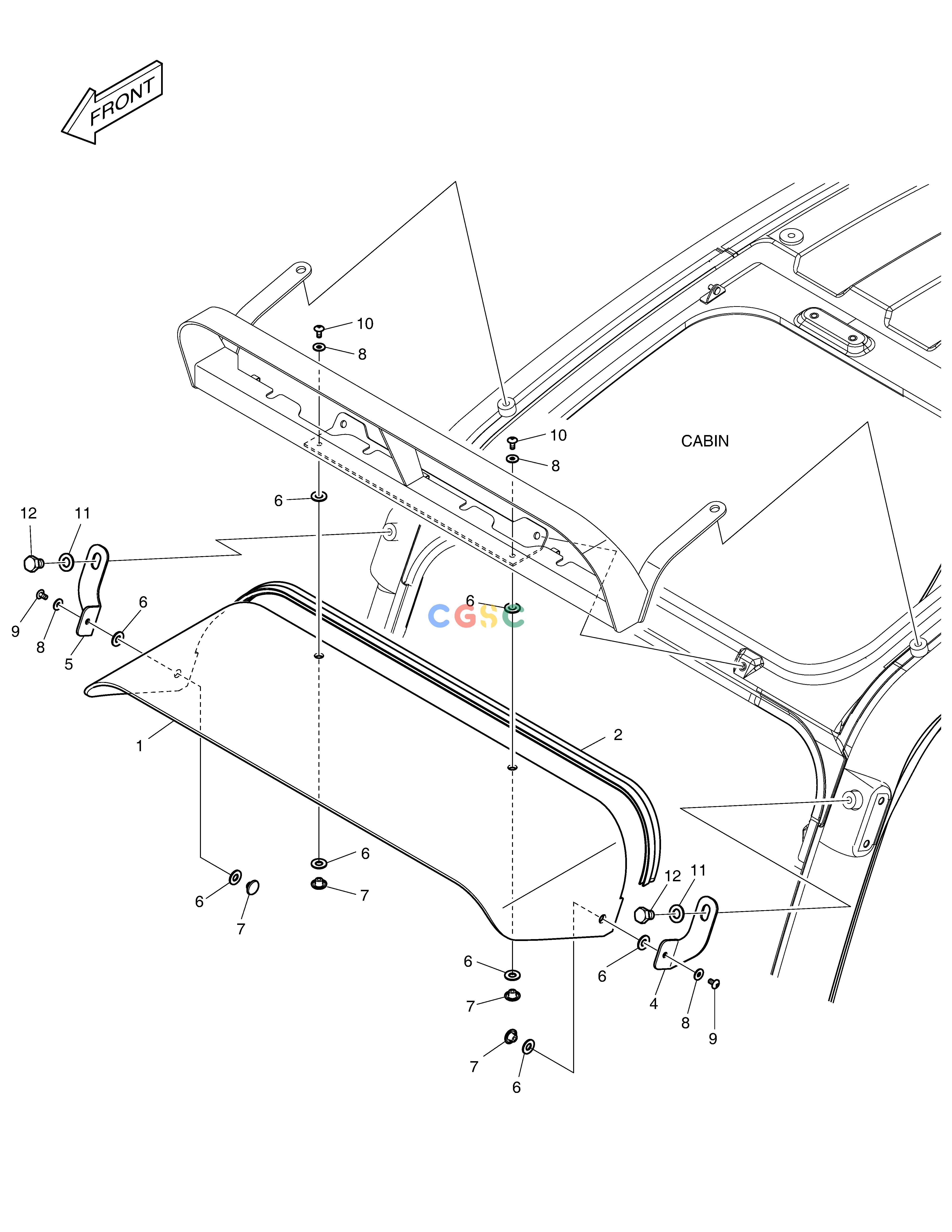 斗山零件查询RAIN SHIELD & LAMP MOUNTING DX360LCA(S/N:5950~) Doosan parts catalog online