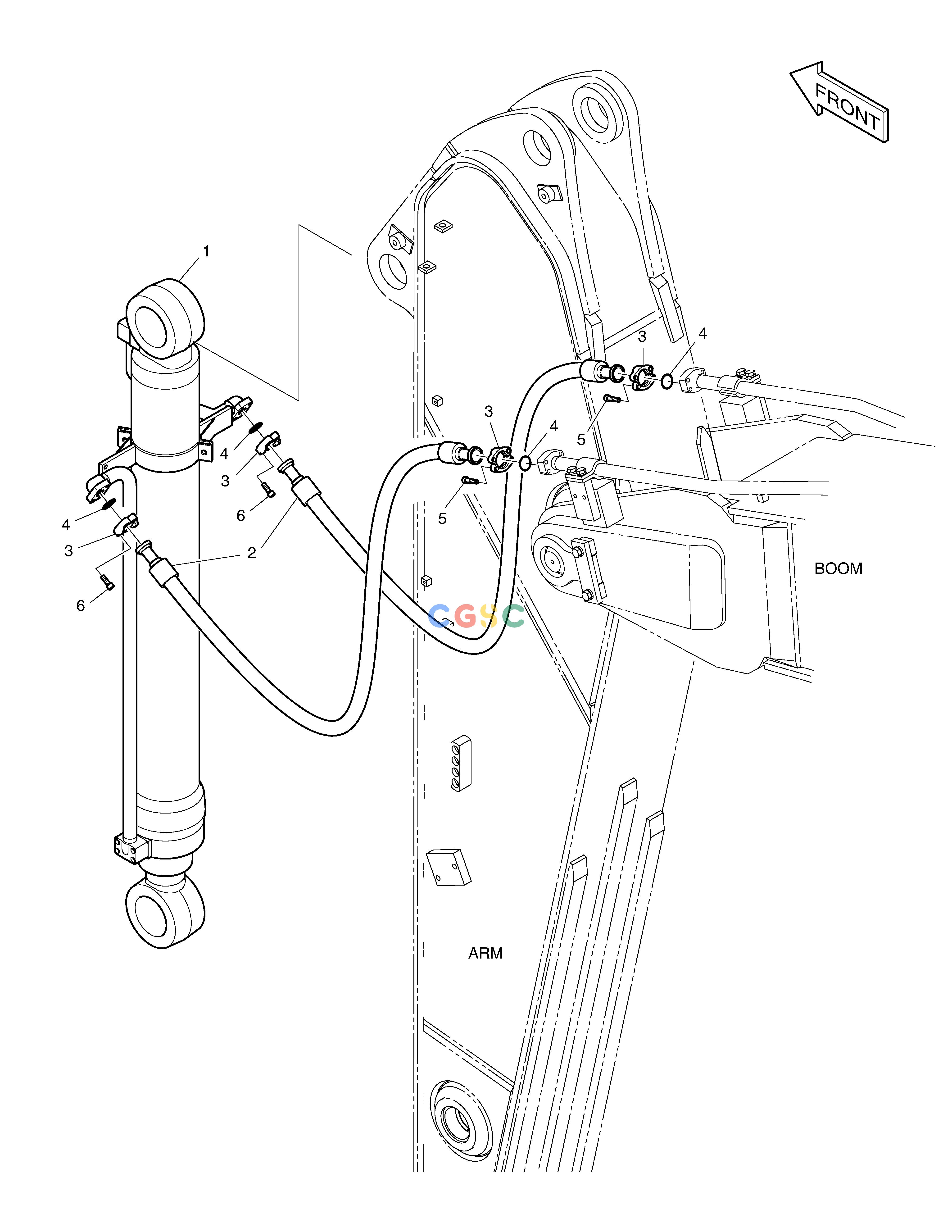 斗山零件查询ARM PIPING - ARM 2.6m DX360LCA(S/N:5950~) Doosan parts catalog online