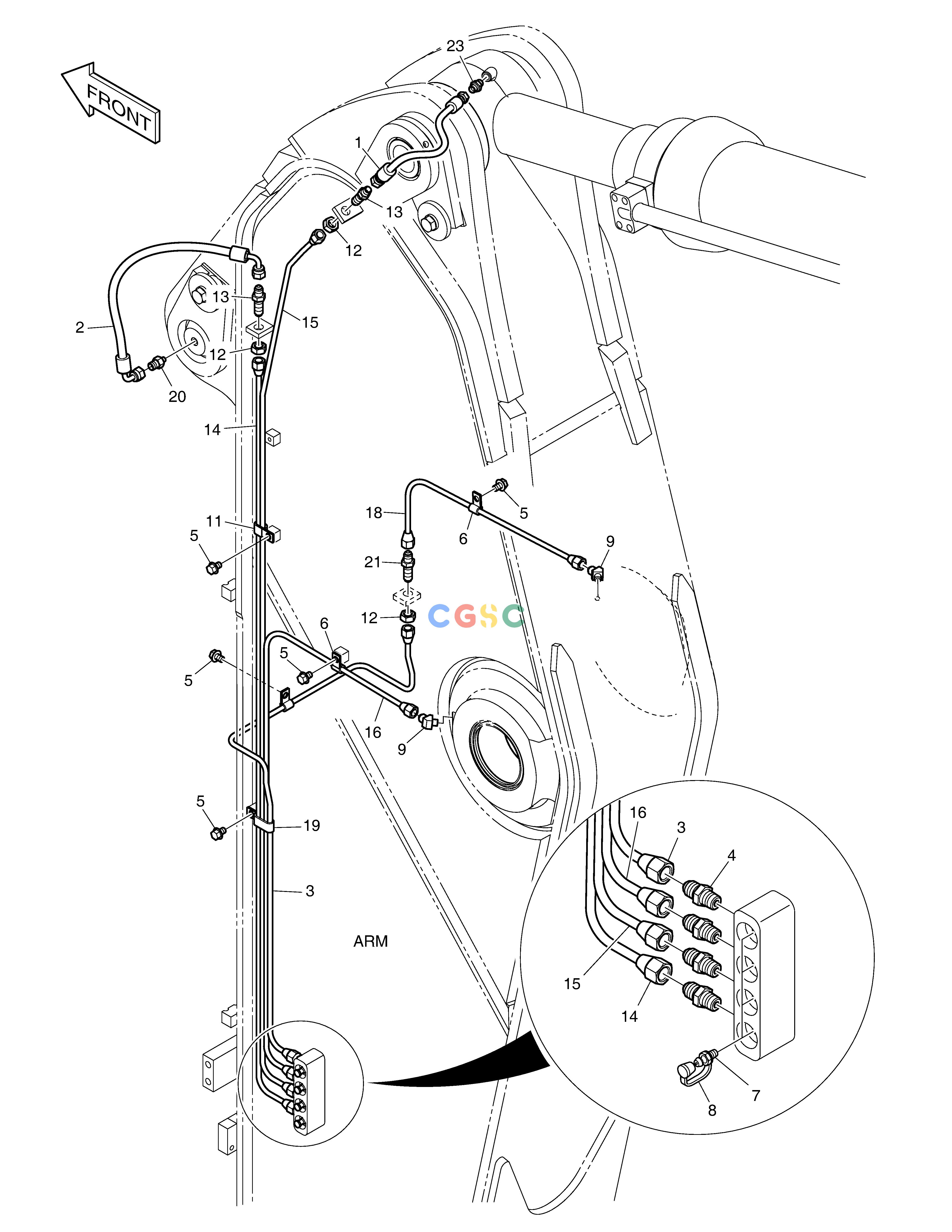 斗山零件查询LUBRICATION PIPING - ARM 2.6m DX360LCA(S/N:5950~) Doosan parts catalog online