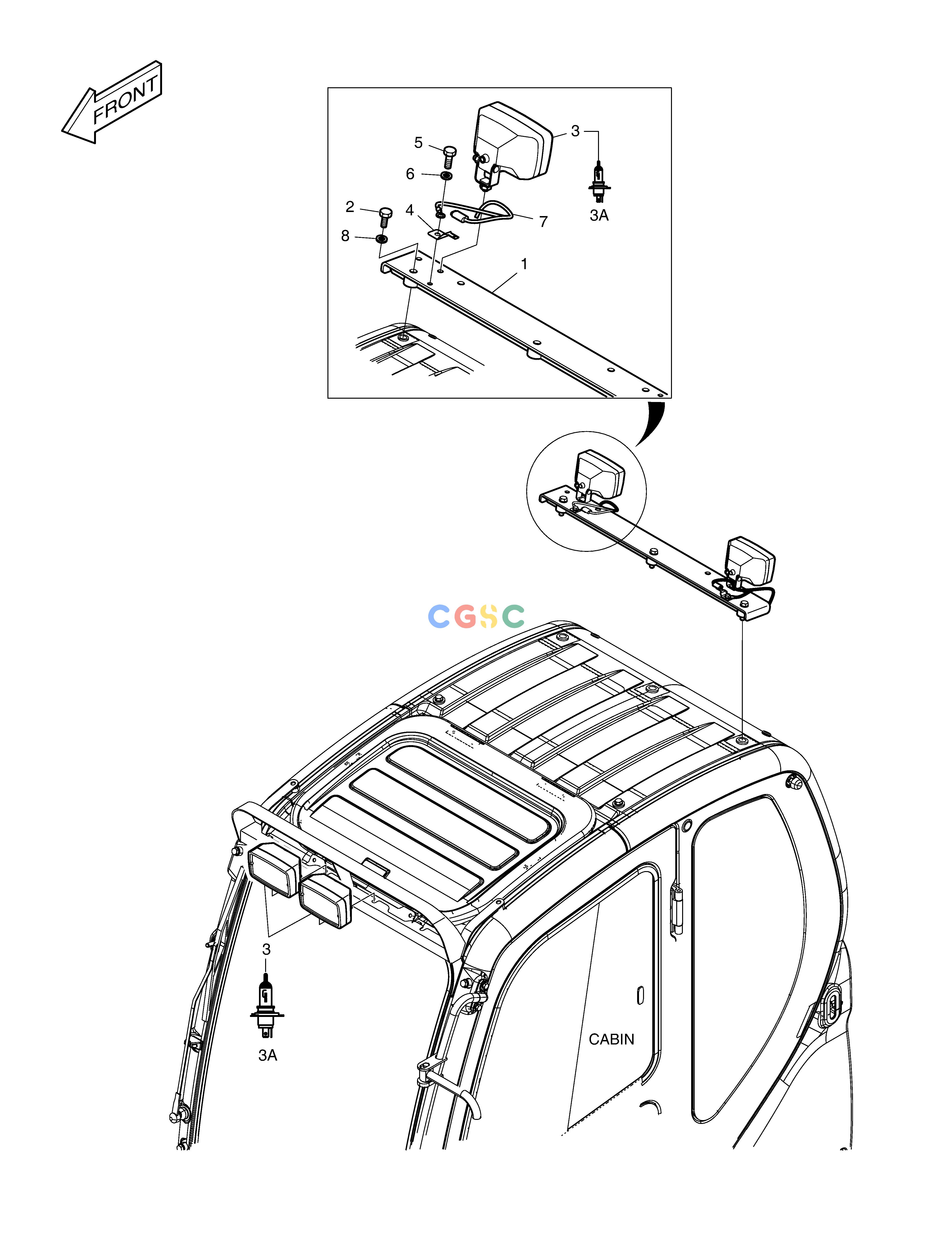 斗山零件查询WORKING LAMP(4-LAMP) DX360LCA(S/N:5950~) Doosan parts catalog online