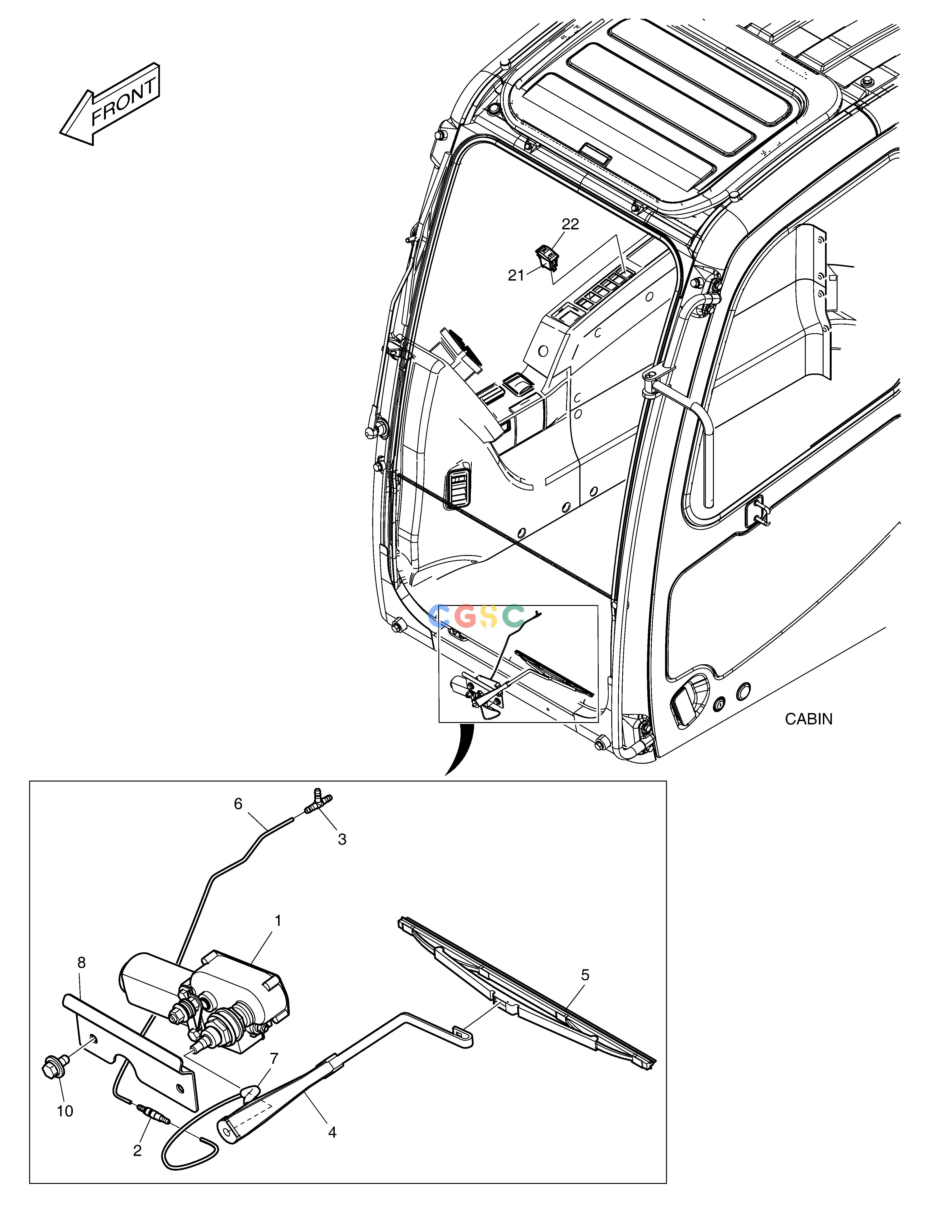 斗山零件查询LOWER WIPER DX360LCA(S/N:5950~) Doosan parts catalog online