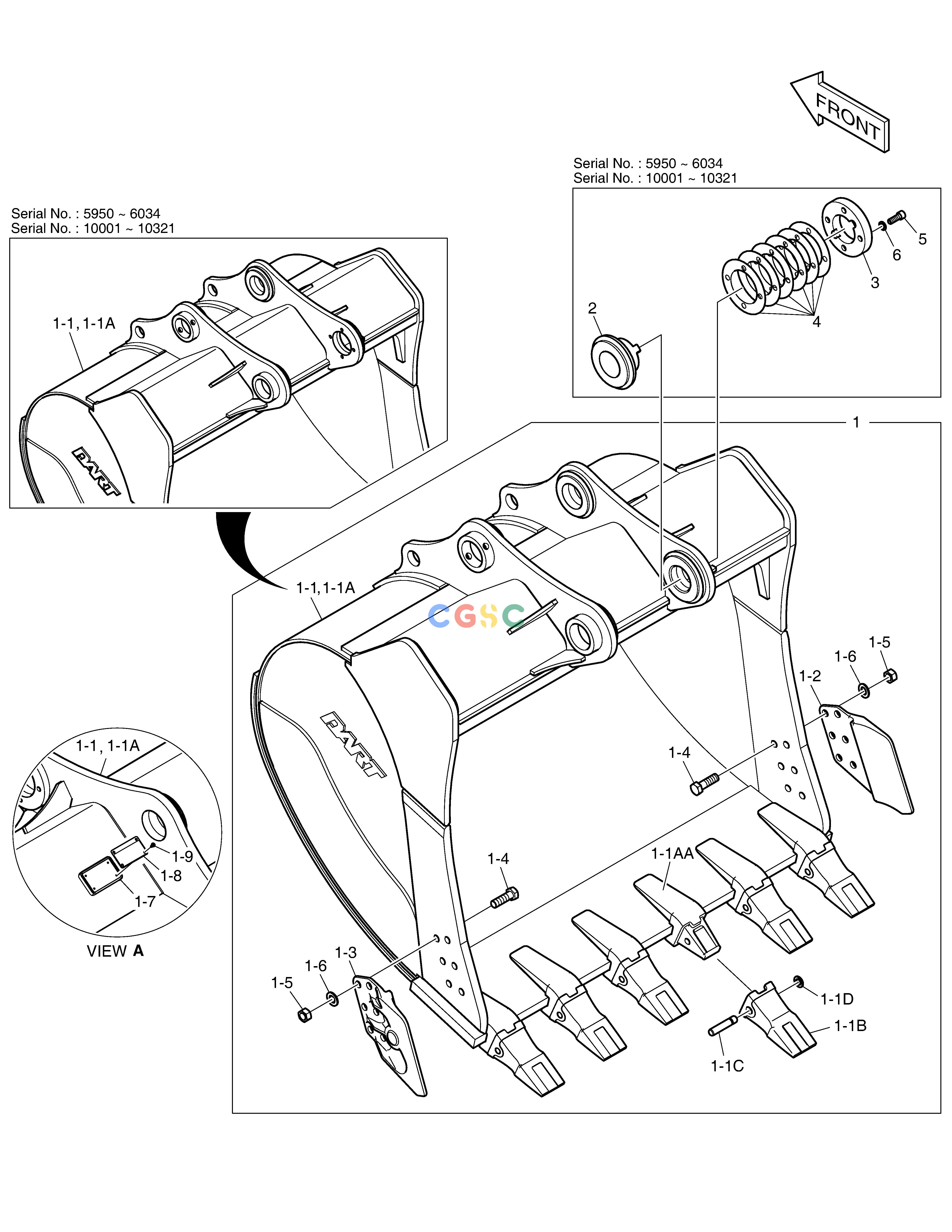 斗山零件查询BUCKET ASS'Y - 2.09m³(72") - SIDE PIN DX360LCA(S/N:5950~) Doosan parts catalog online