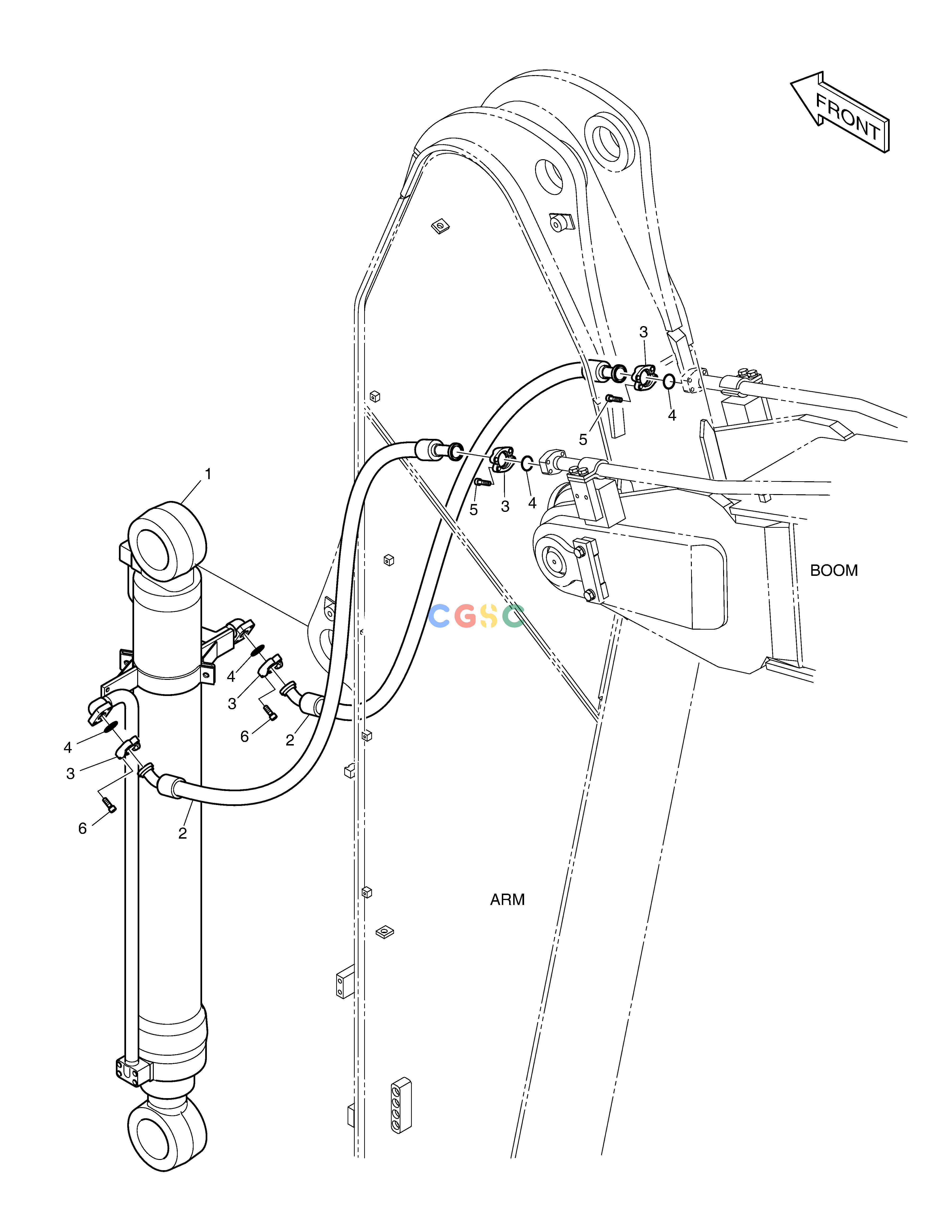 斗山零件查询ARM PIPING - ARM 3.95m DX360LCA(S/N:5950~) Doosan parts catalog online