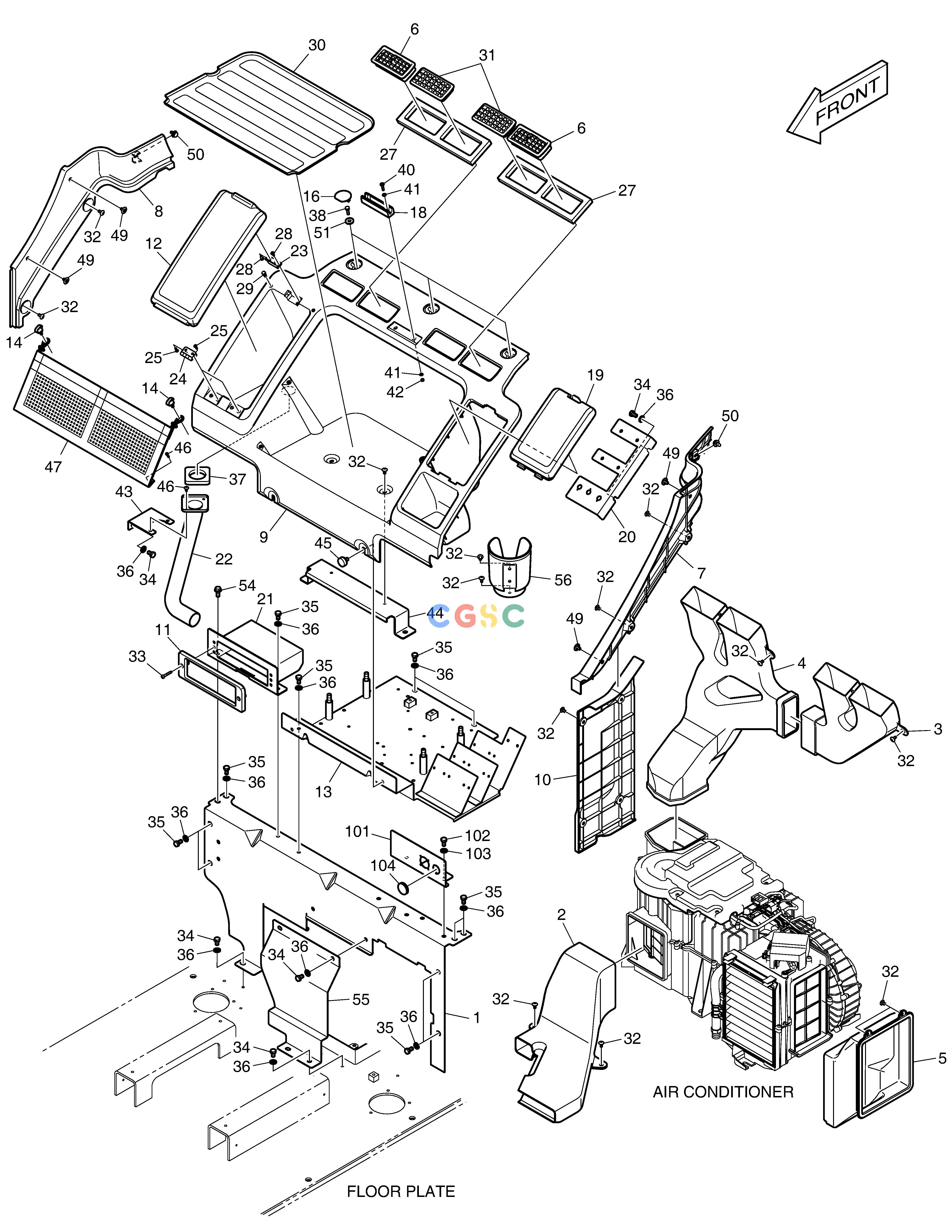 斗山零件查询HEATER COVER - ROPS DX360LCA(S/N:5950~) Doosan parts catalog online
