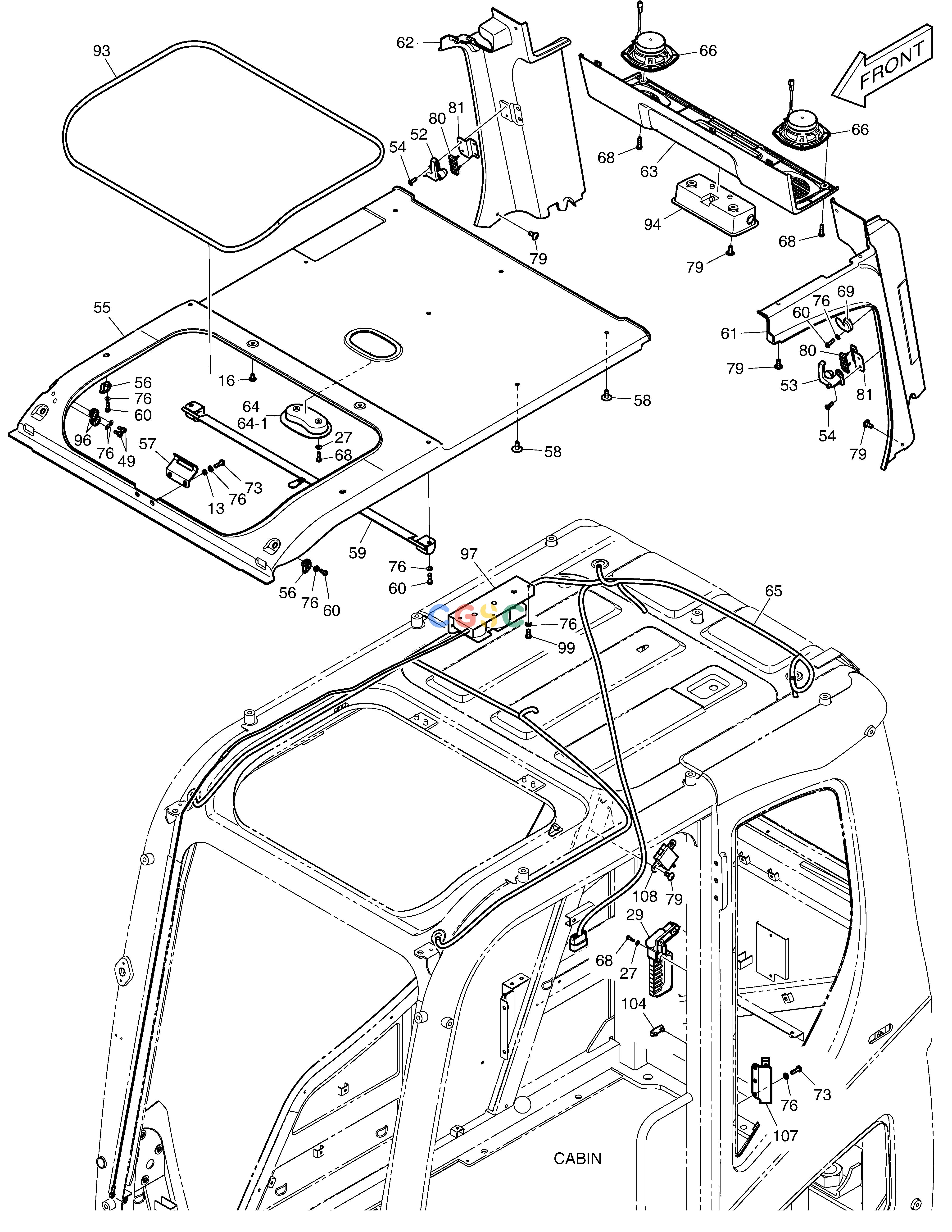 斗山零件查询CABIN(3) - ROPS DX360LCA(S/N:5950~) Doosan parts catalog online