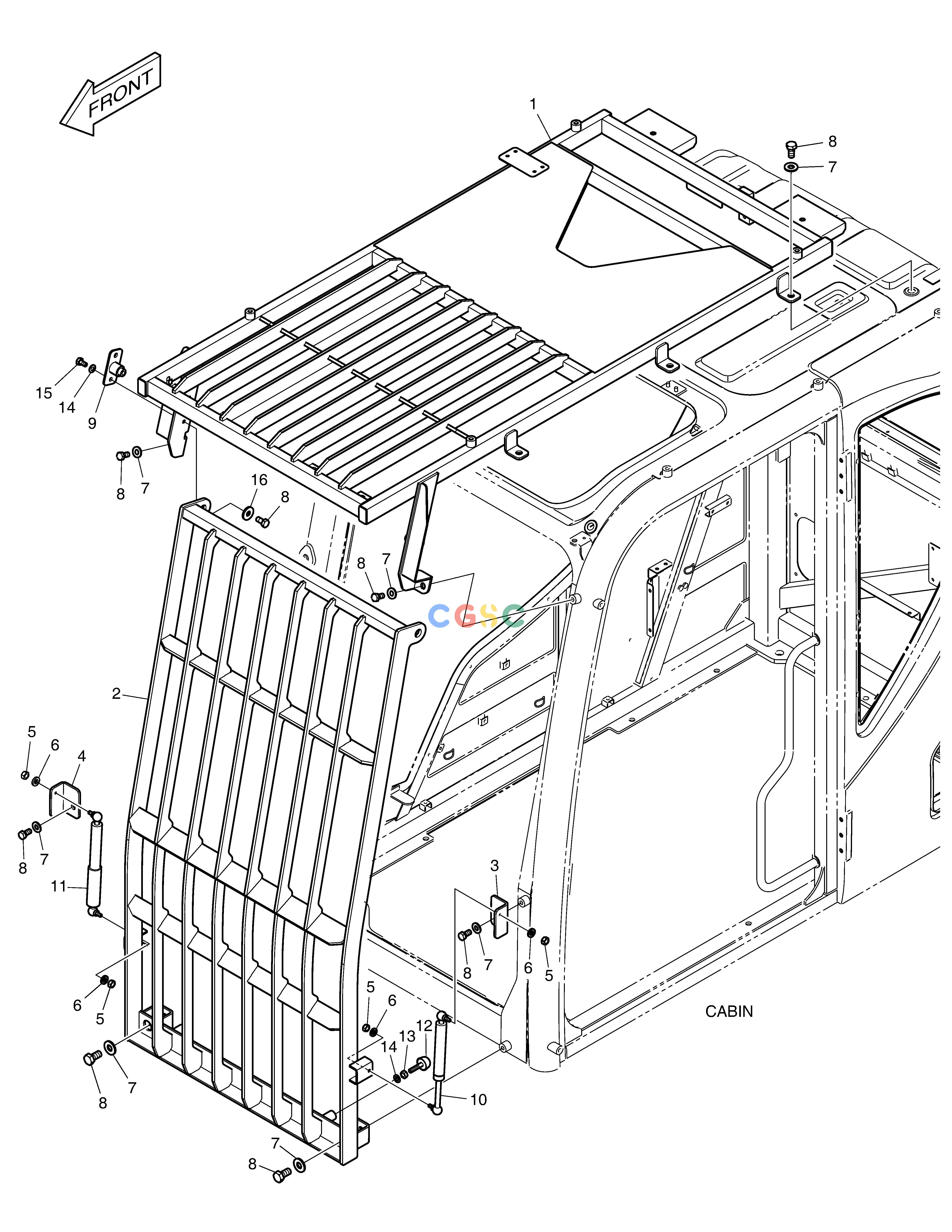 斗山零件查询FOGS GUARD - ROPS DX360LCA(S/N:5950~) Doosan parts catalog online