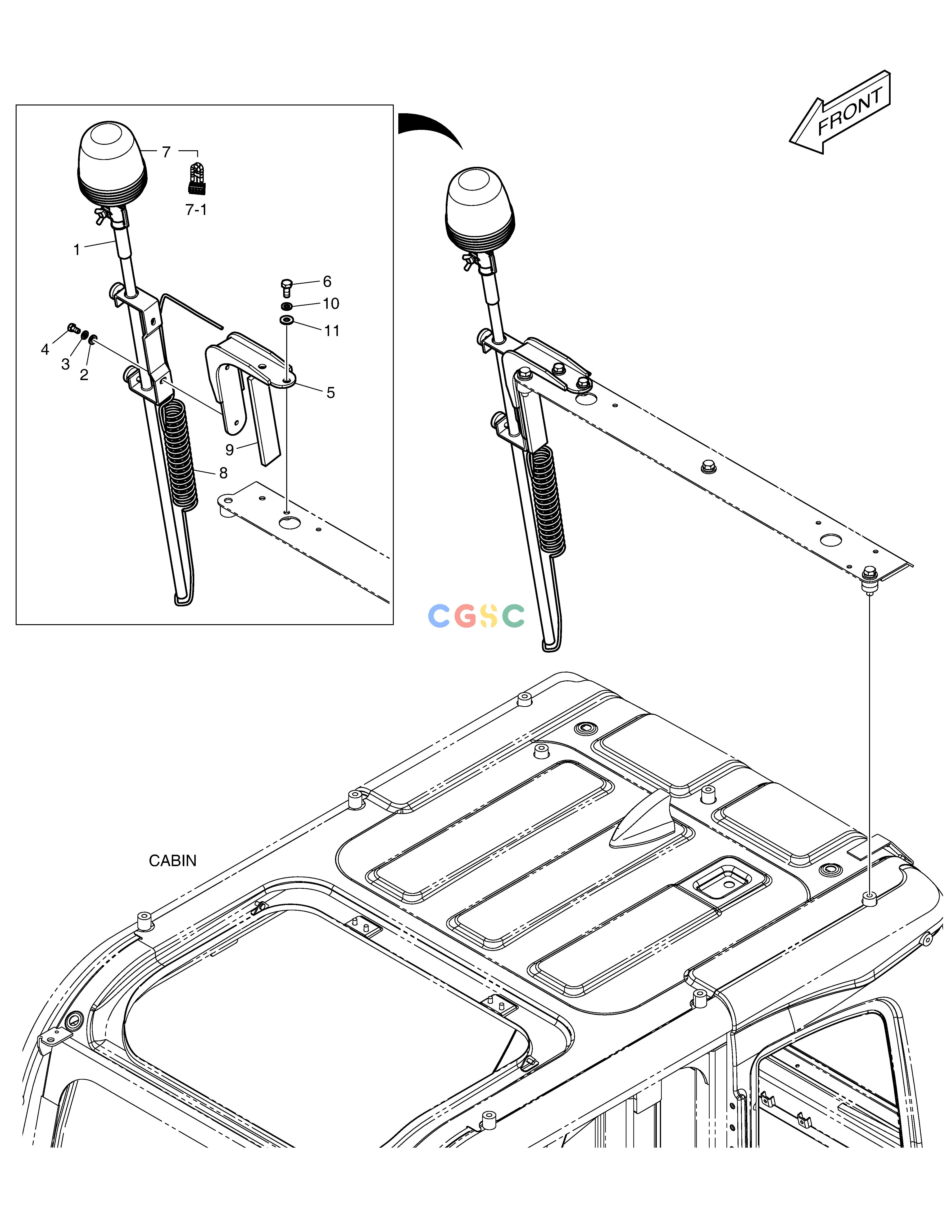 斗山零件查询TELESCOPIC BEACON - WITH LAMP(ROPS) DX360LCA(S/N:5950~) Doosan parts catalog online