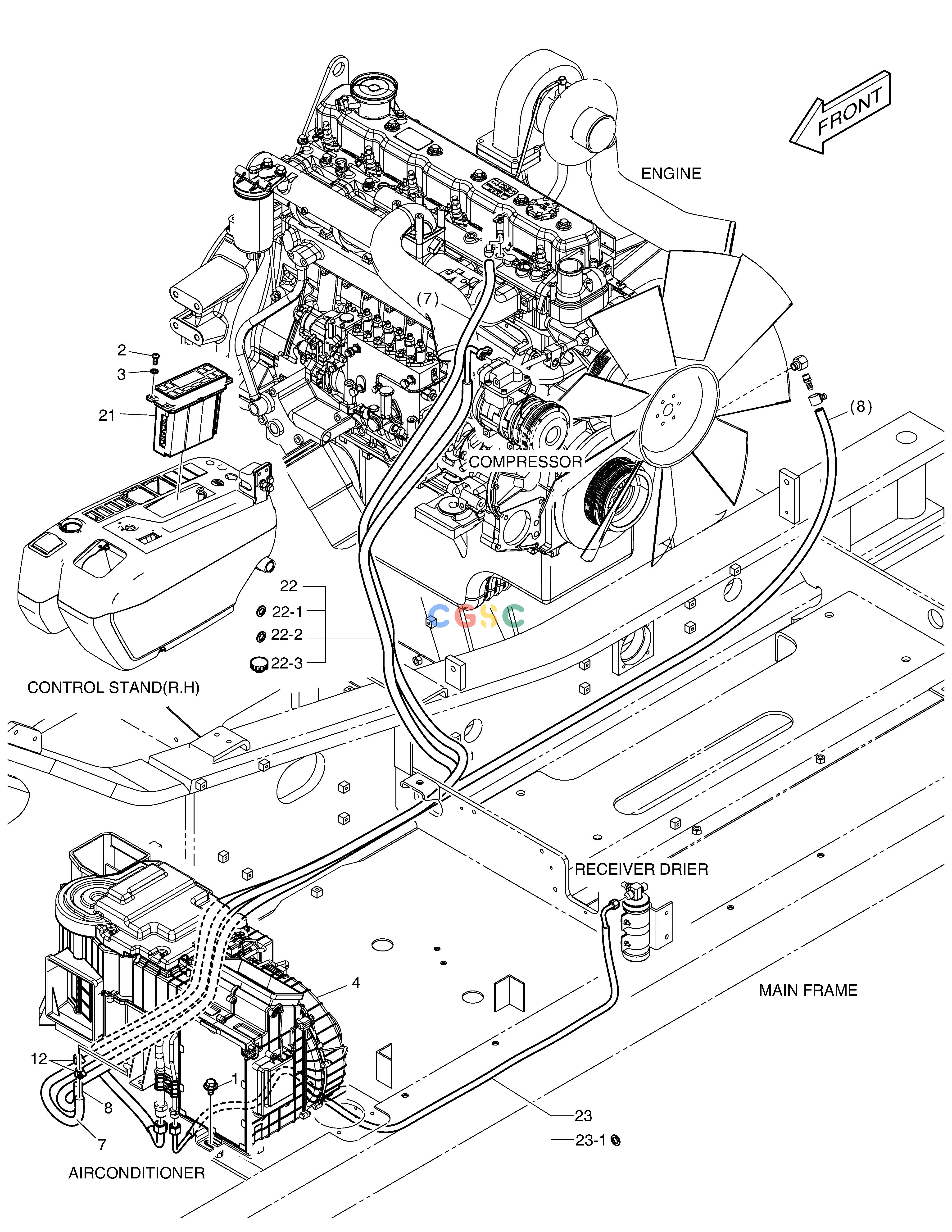 斗山零件查询VENTILATION - ROPS DX360LCA(S/N:5950~) Doosan parts catalog online