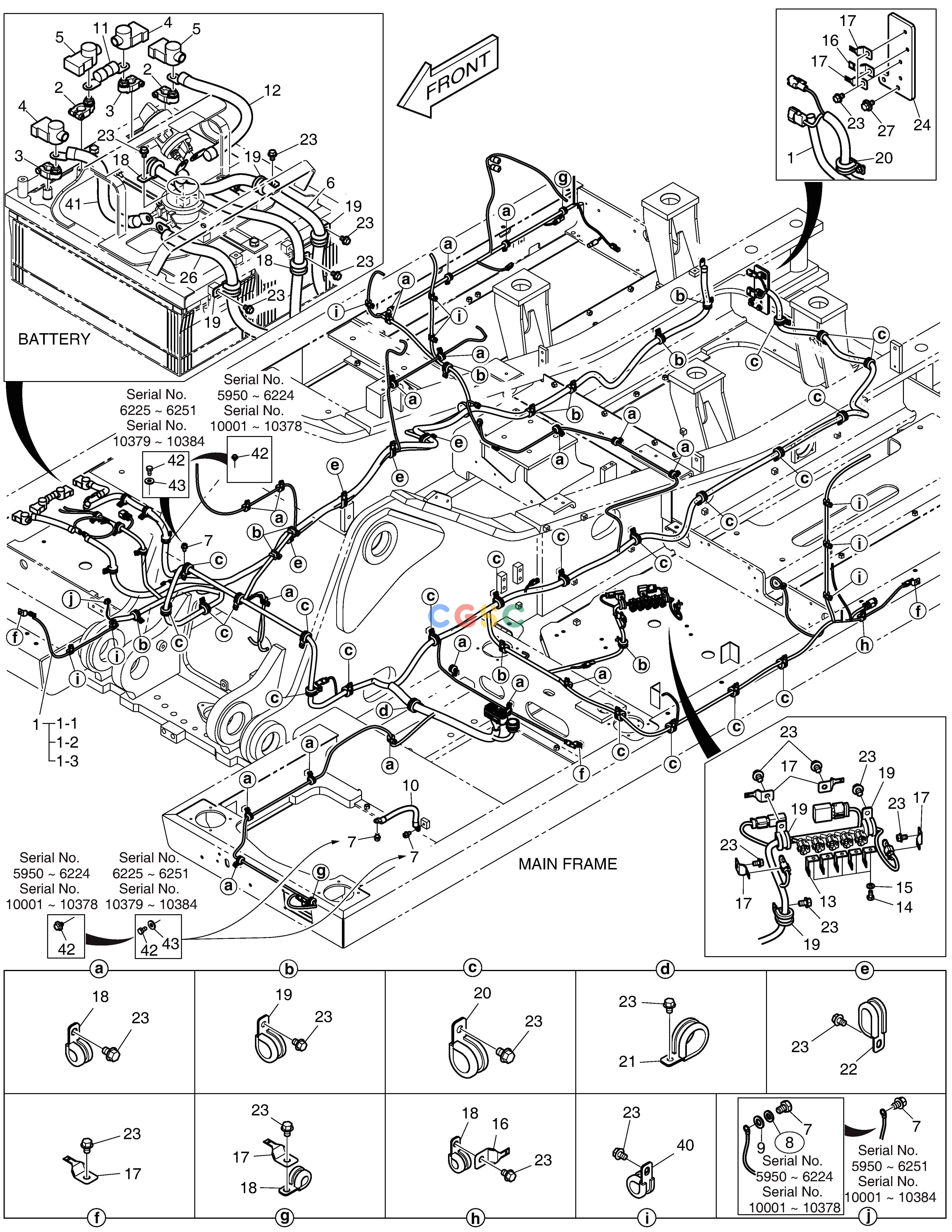 斗山零件查询ELECTRIC WIRING - ROPS DX360LCA(S/N:5950~) Doosan parts catalog online