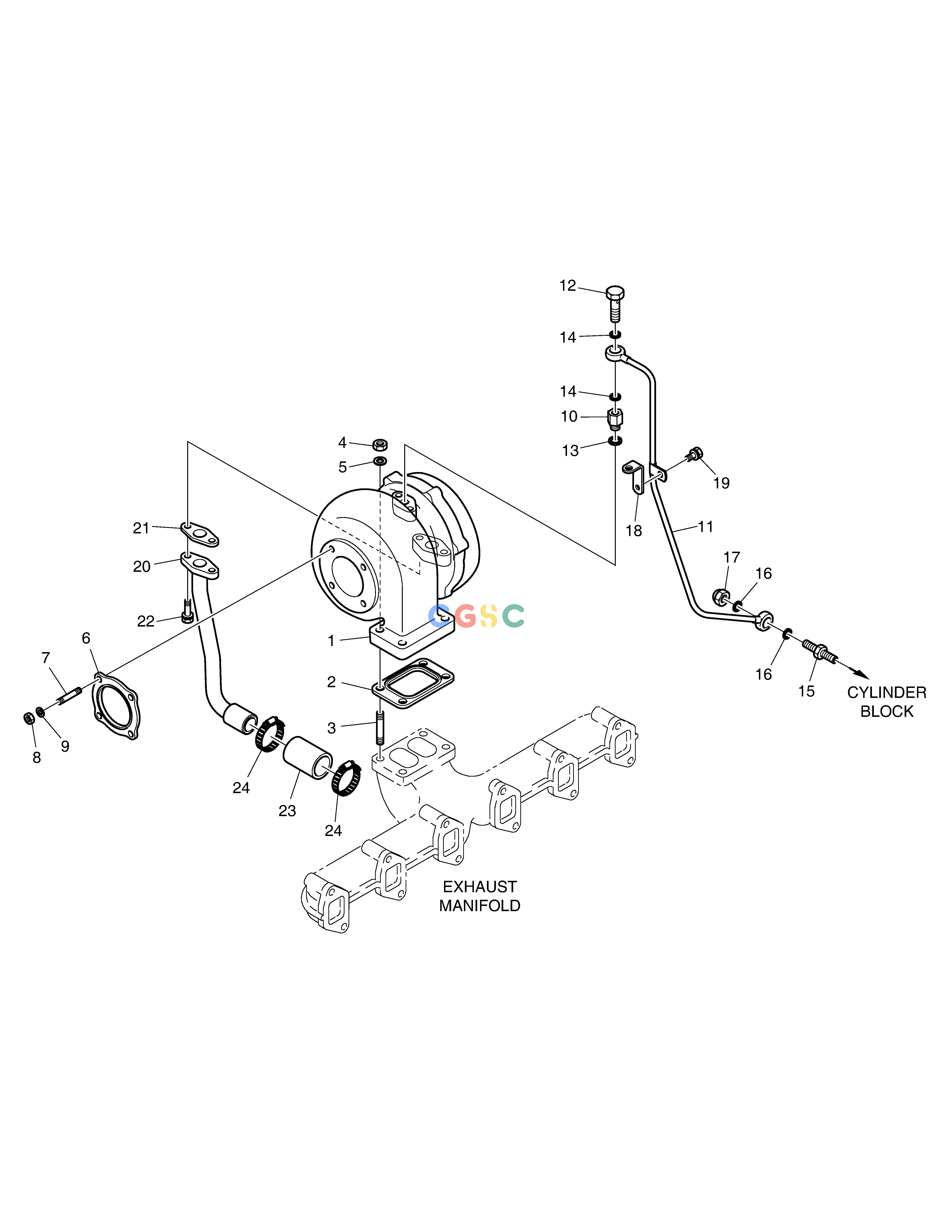 斗山零件查询TURBO CHARGER & OIL PIPE DX200A Doosan parts catalog online