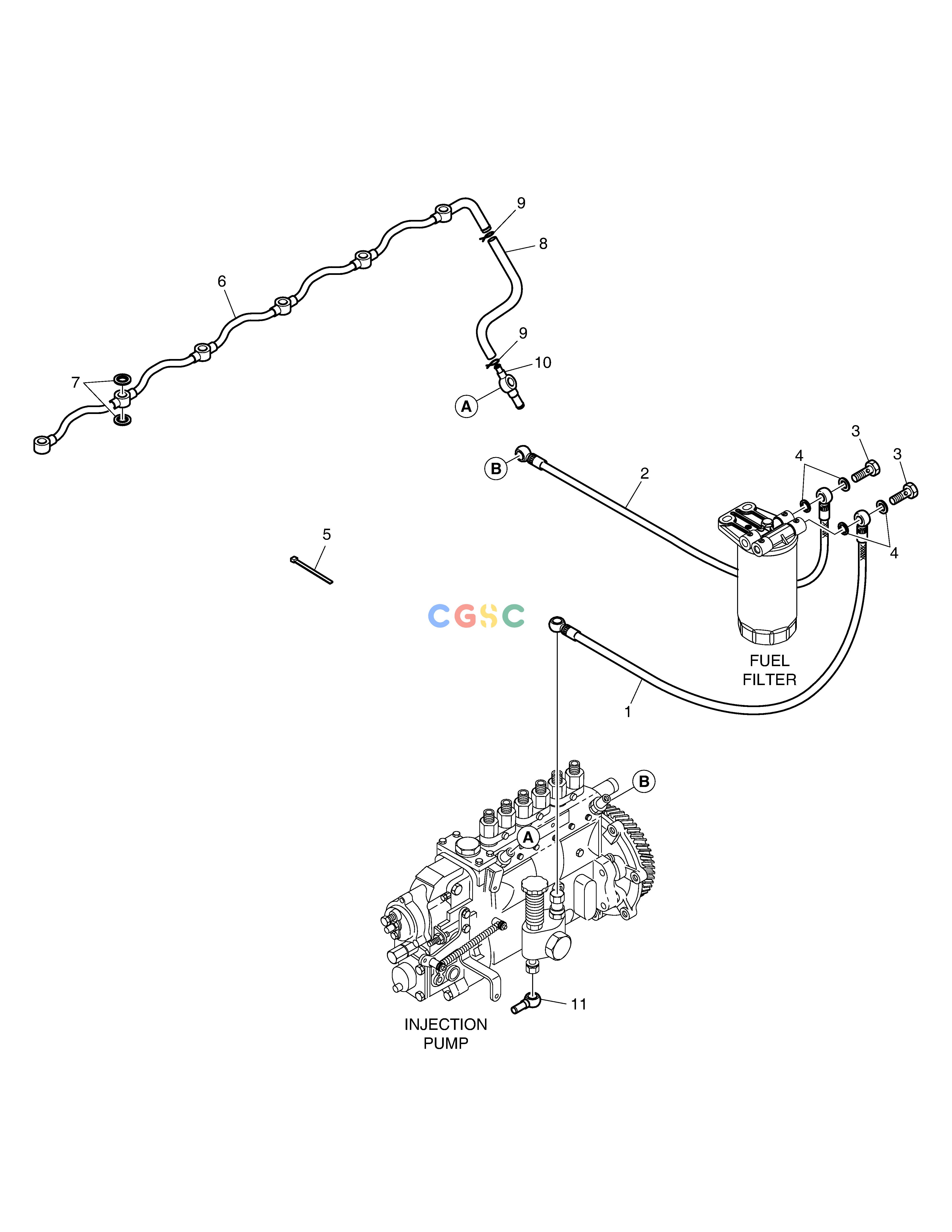 斗山零件查询FUEL LINE DX200A Doosan parts catalog online