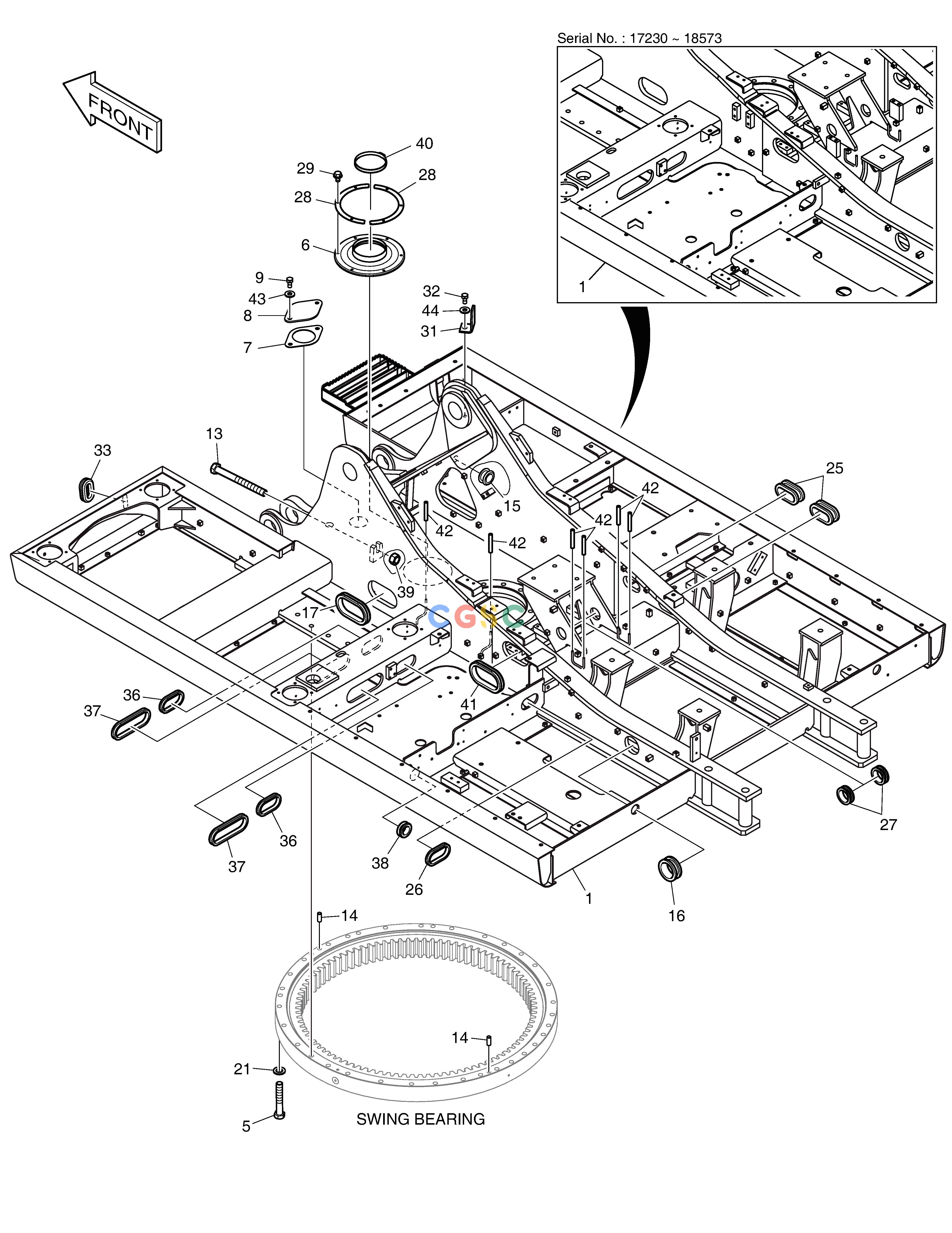 斗山零件查询MAIN FRAME DX200A Doosan parts catalog online