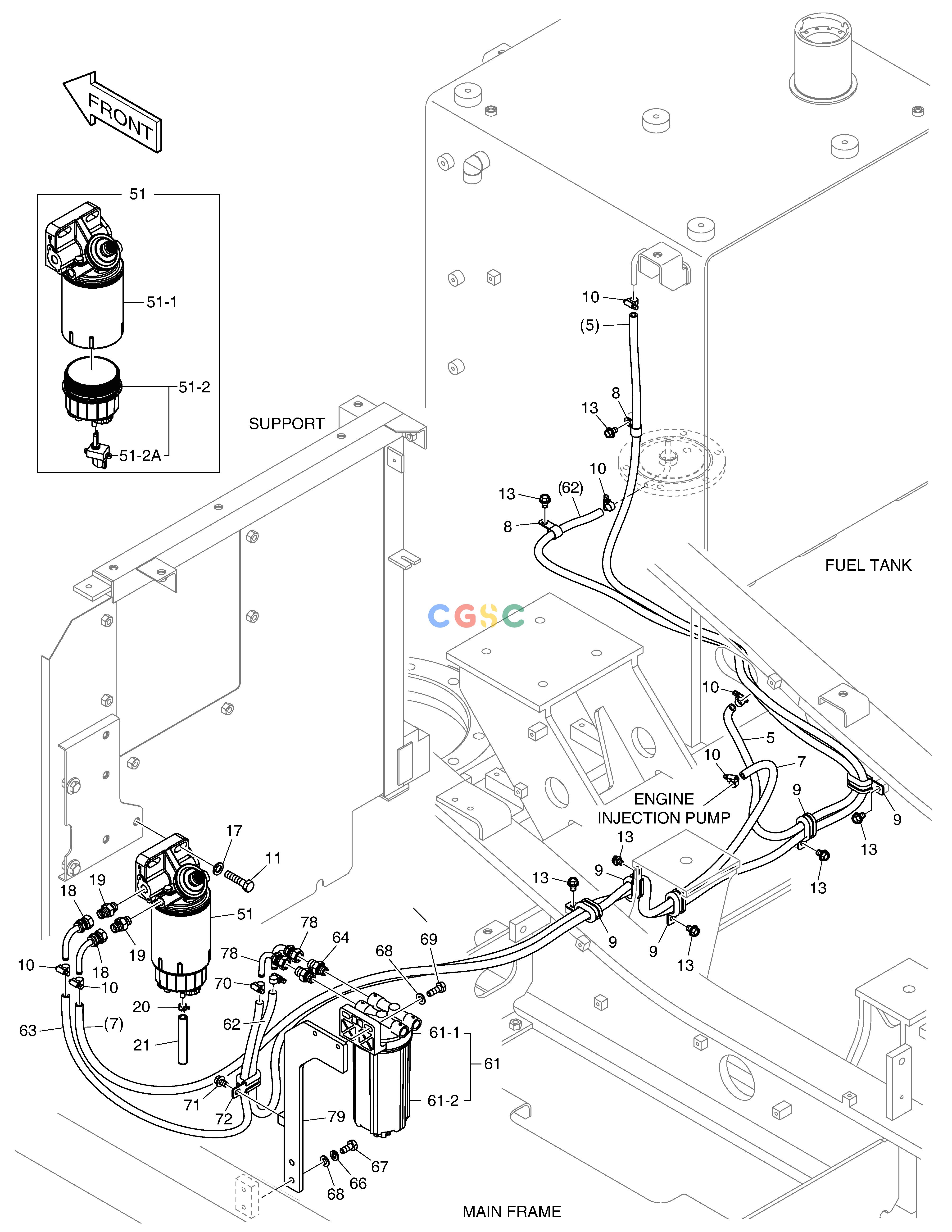 斗山零件查询FUEL PIPING DX200A Doosan parts catalog online