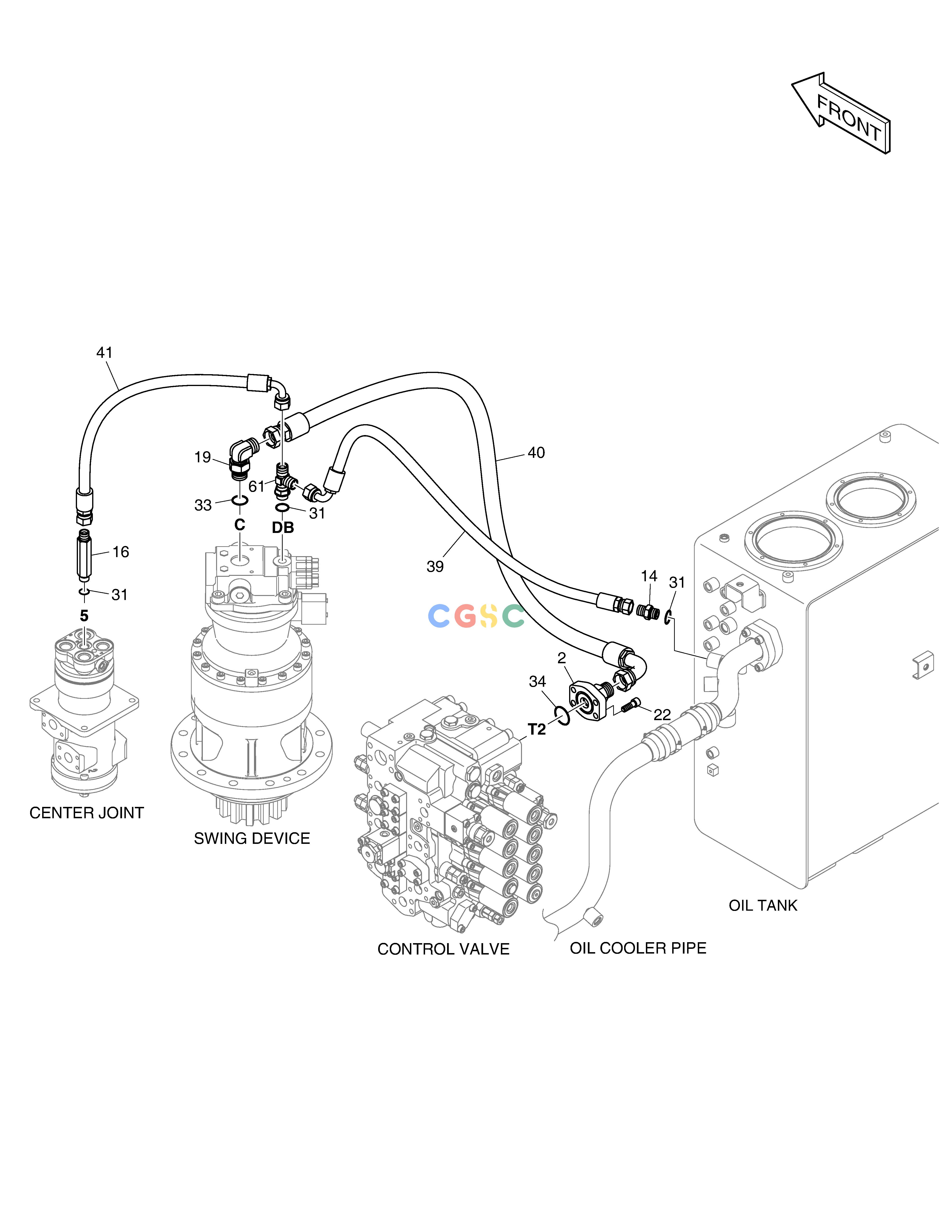 斗山零件查询OIL COOLER PIPING(3) DX200A Doosan parts catalog online
