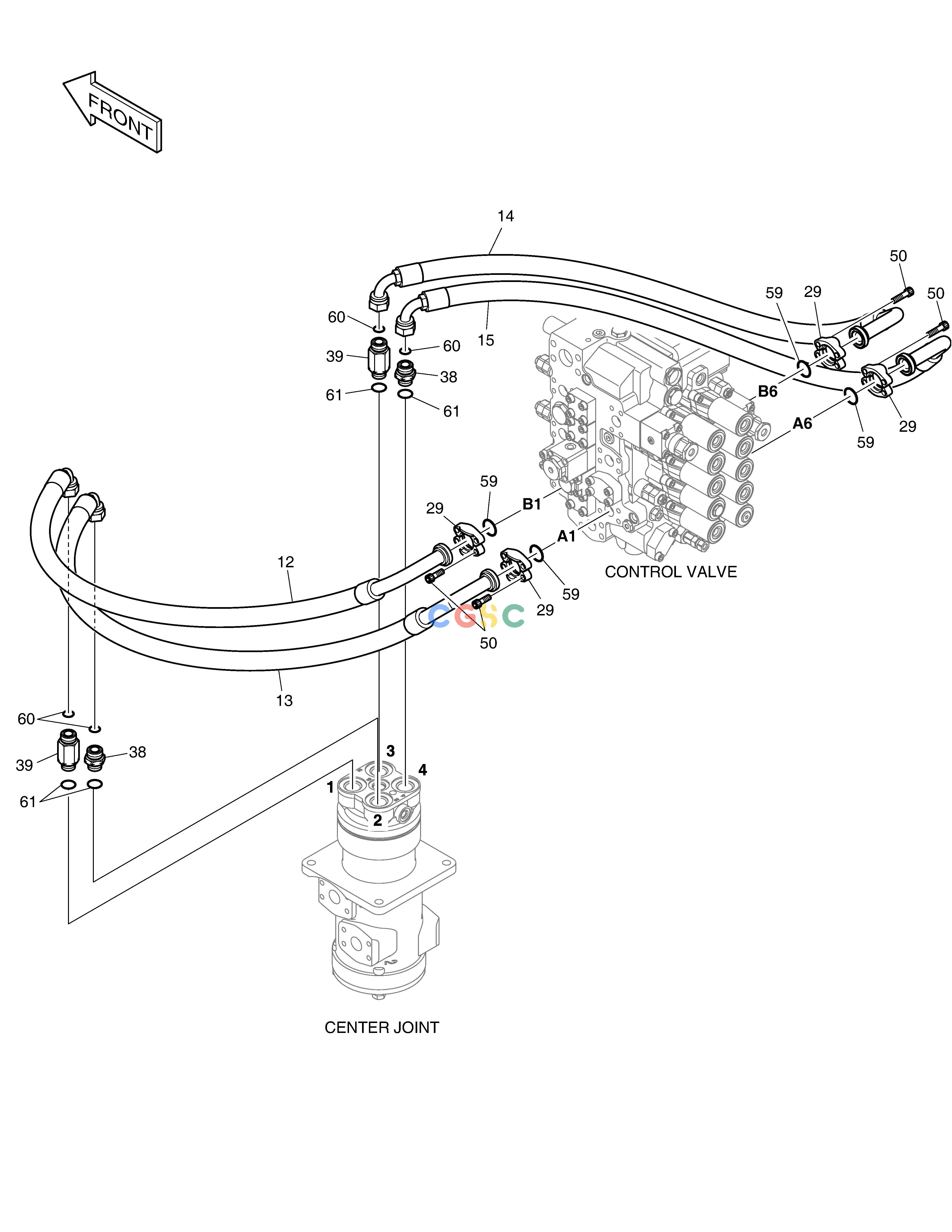 斗山零件查询MAIN PIPING(5) - CENTER JOINT DX200A Doosan parts catalog online