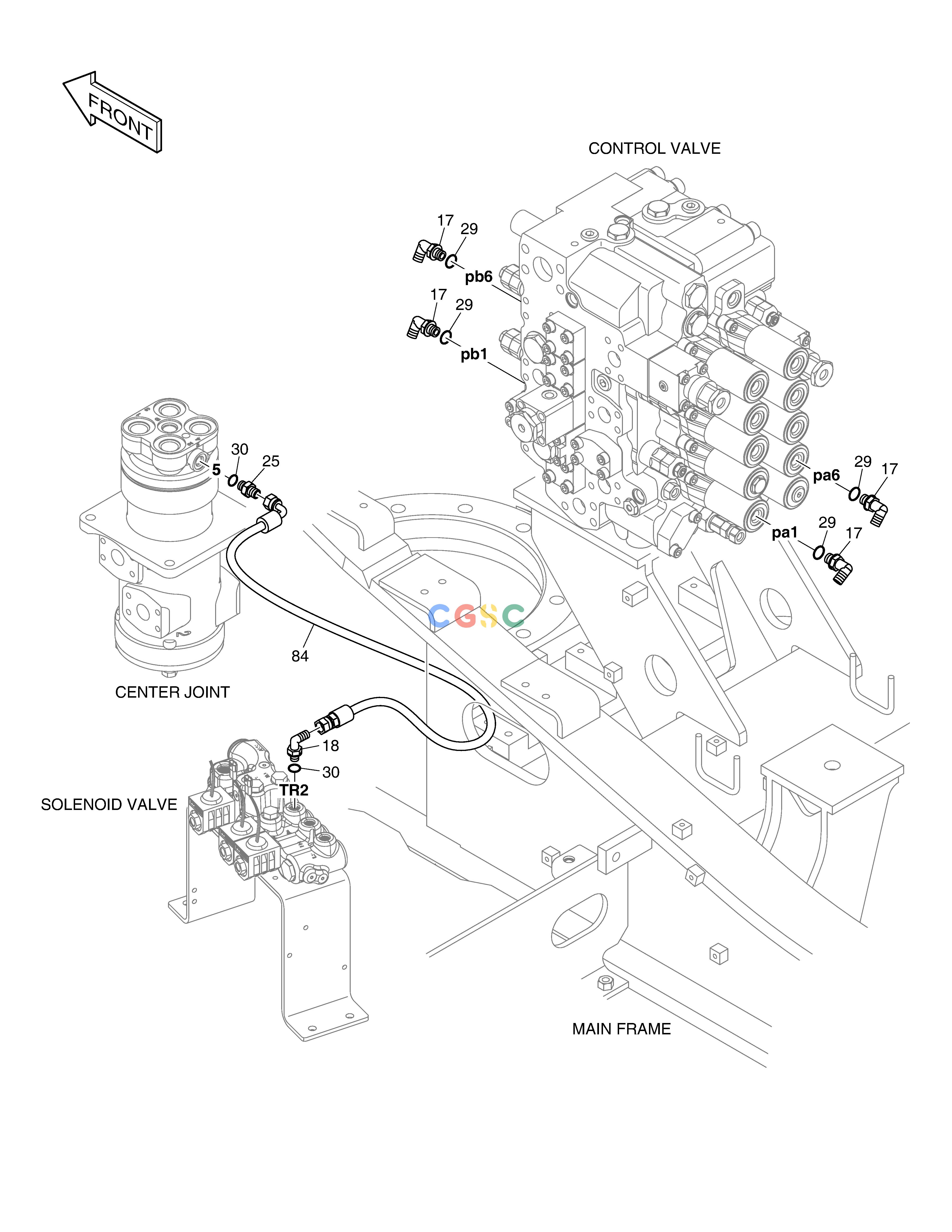 斗山零件查询PILOT PIPING(6) - TRAVEL DX200A Doosan parts catalog online