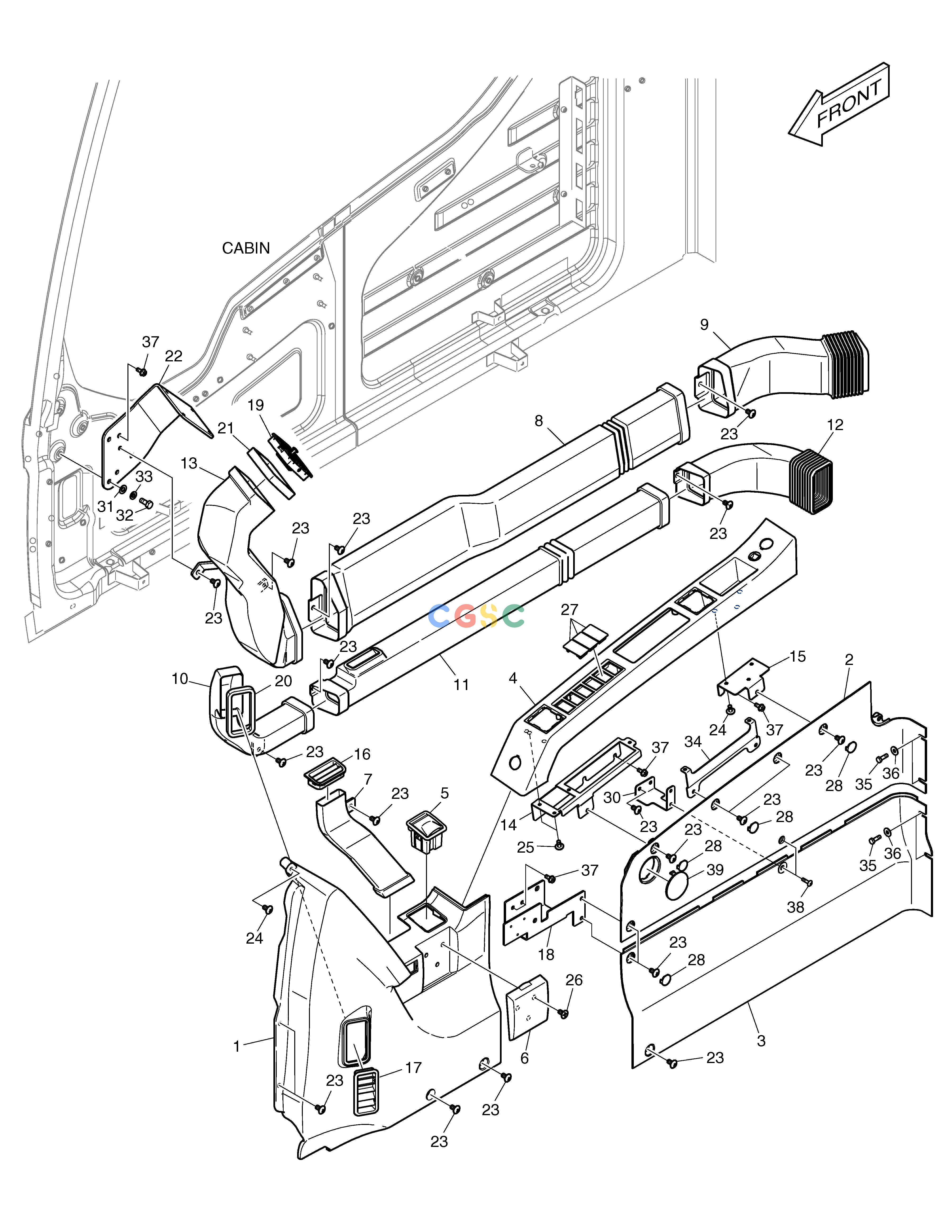 斗山零件查询DUCT COVER DX200A Doosan parts catalog online