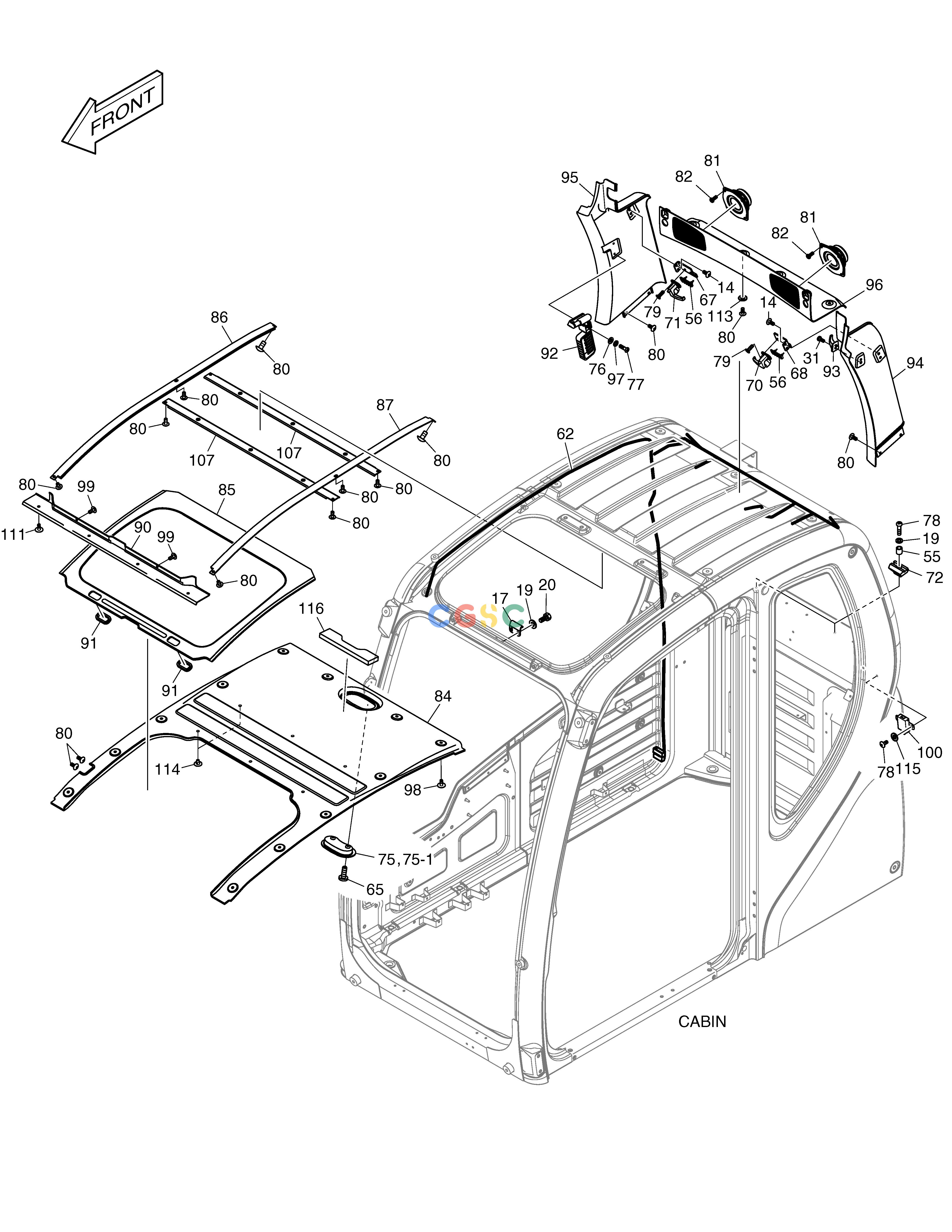 斗山零件查询CABIN(3) DX200A Doosan parts catalog online