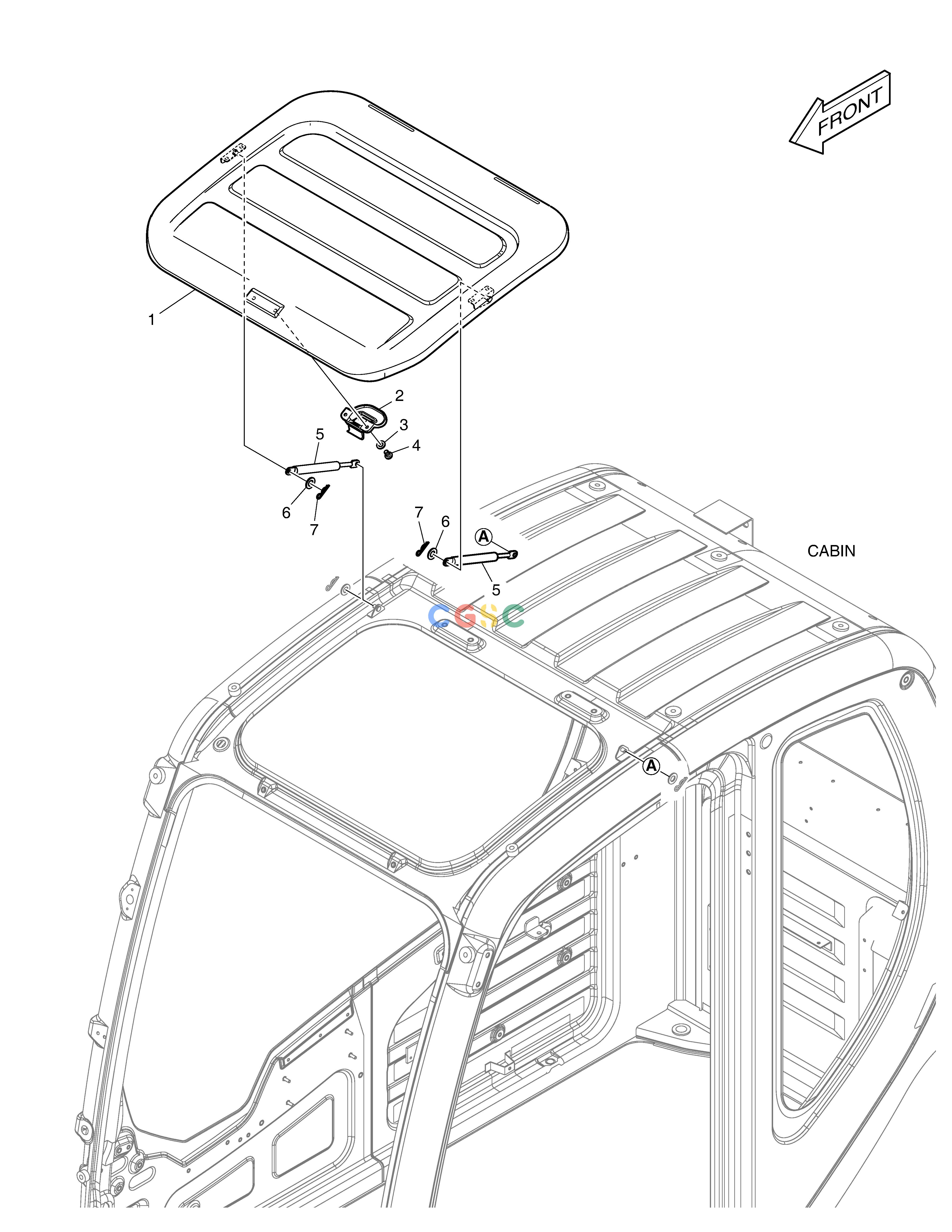 斗山零件查询ROOF COVER - STEEL DX200A Doosan parts catalog online