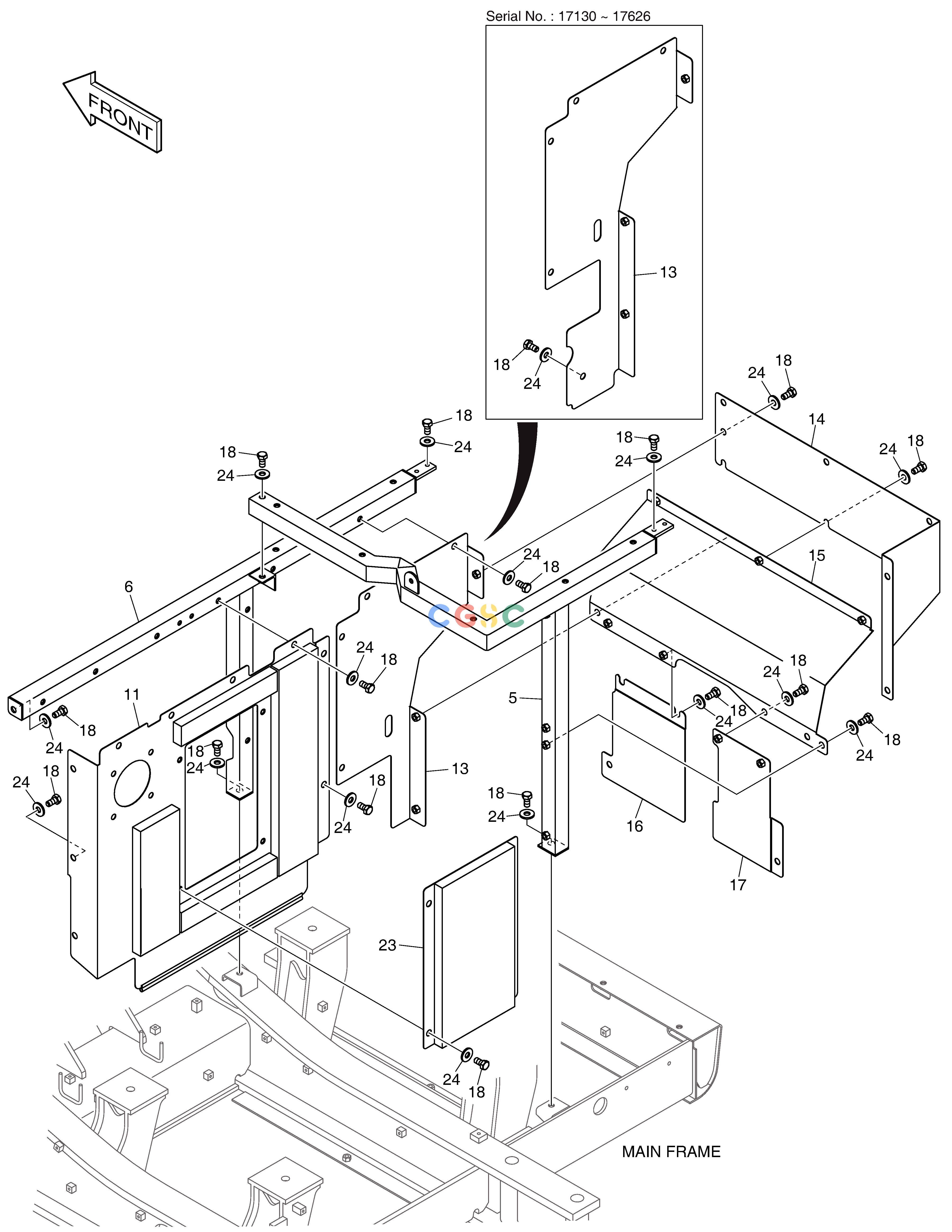 斗山零件查询SUPPORT & BAFFLE(2) DX200A Doosan parts catalog online