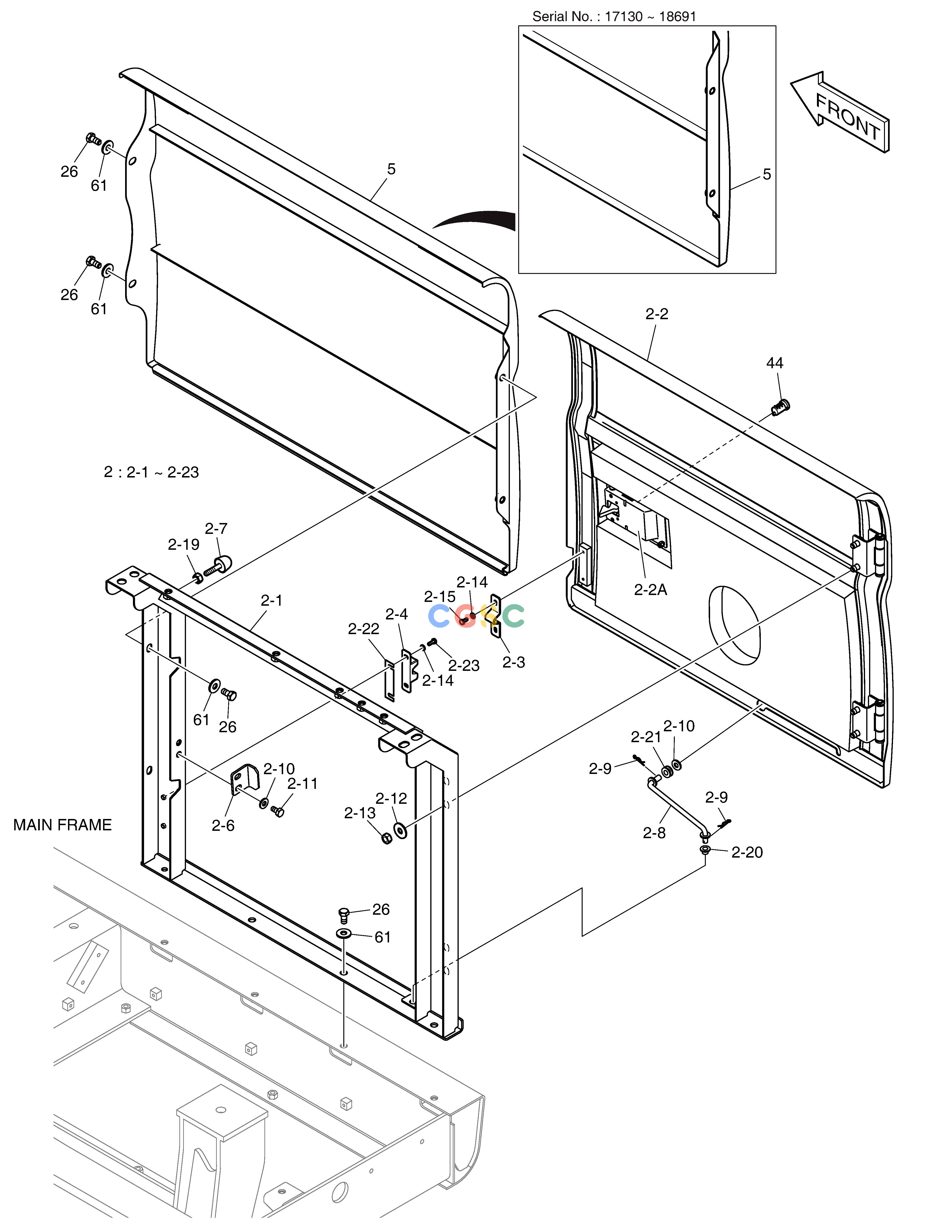 斗山零件查询SIDE DOOR - R.H DX200A Doosan parts catalog online