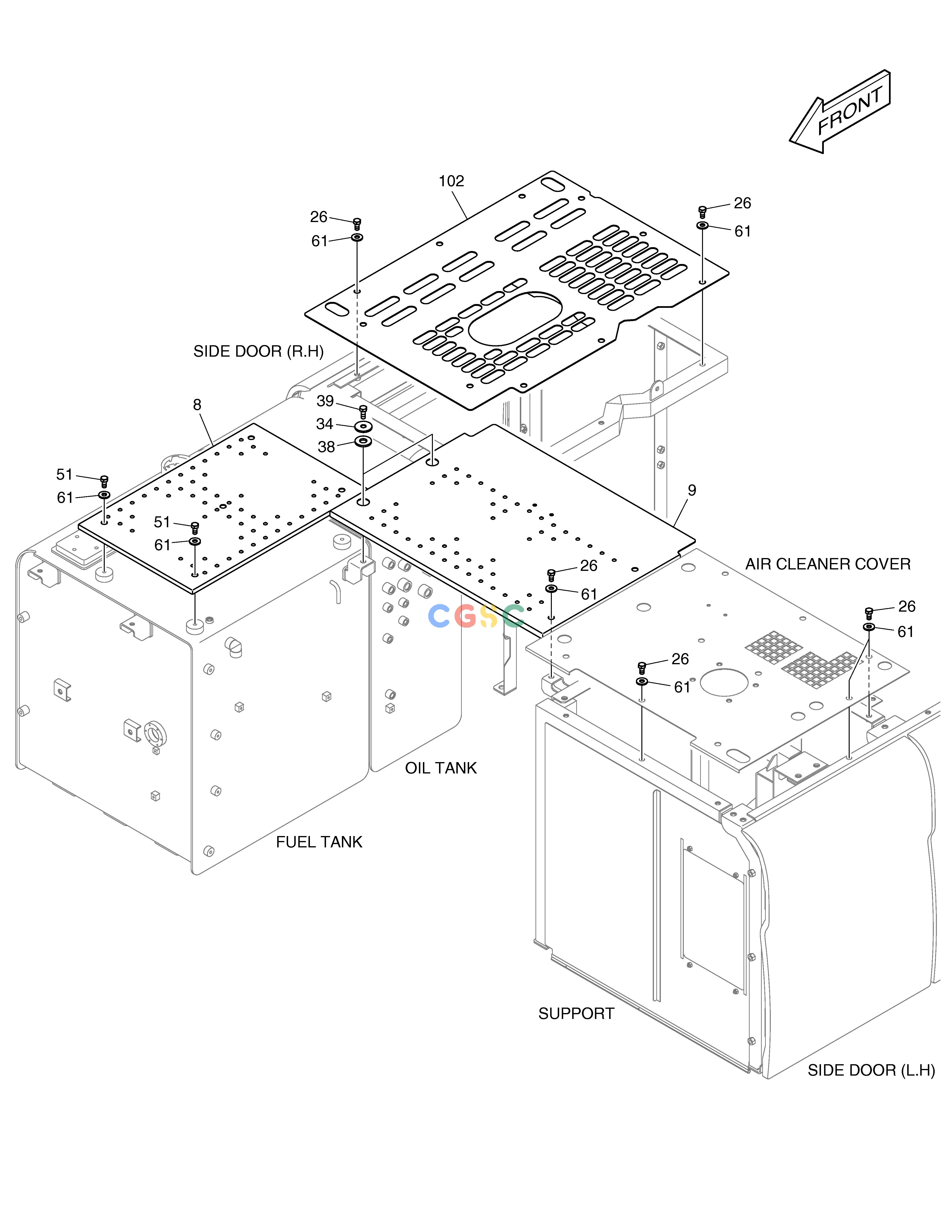 斗山零件查询COVER DX200A Doosan parts catalog online