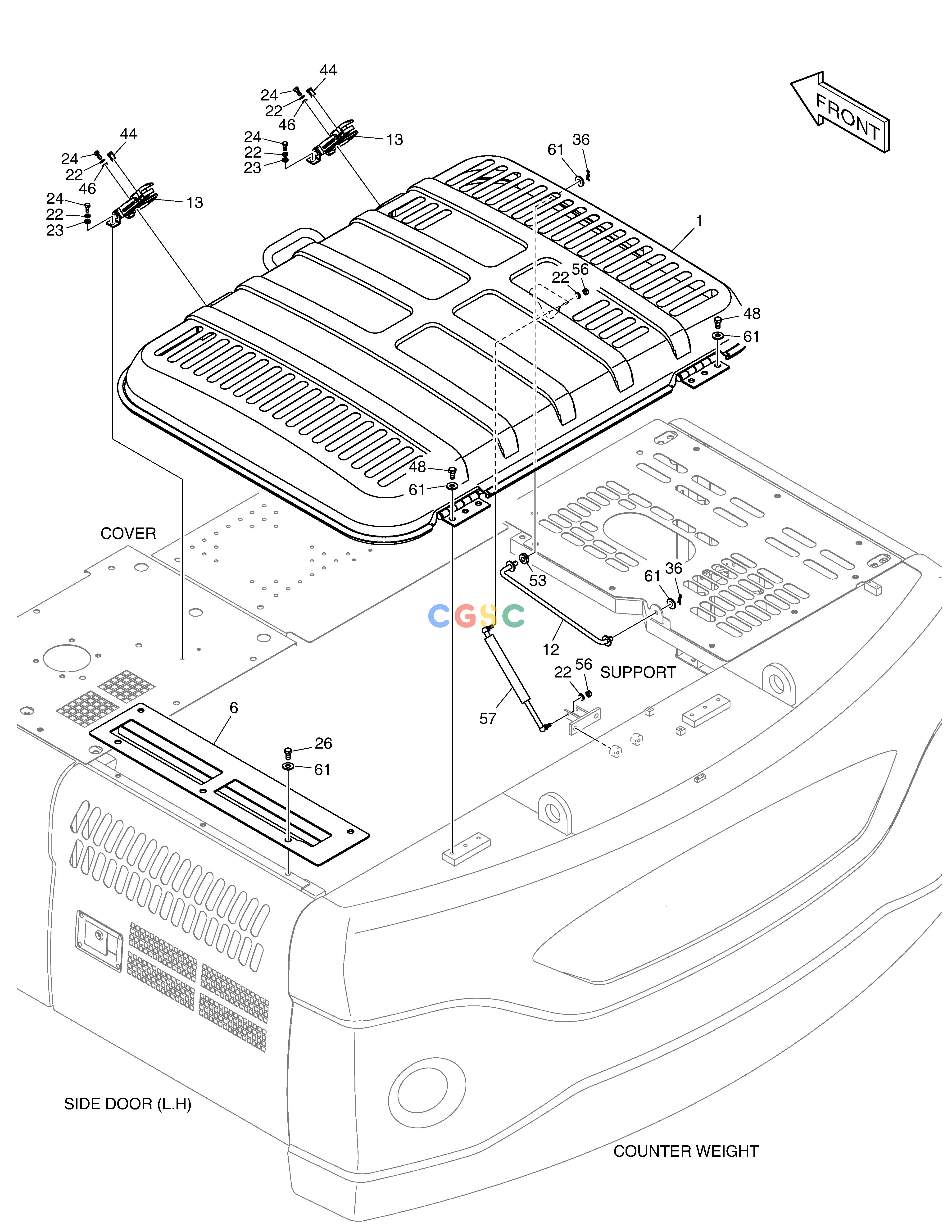 斗山零件查询ENGINE COVER DX200A Doosan parts catalog online