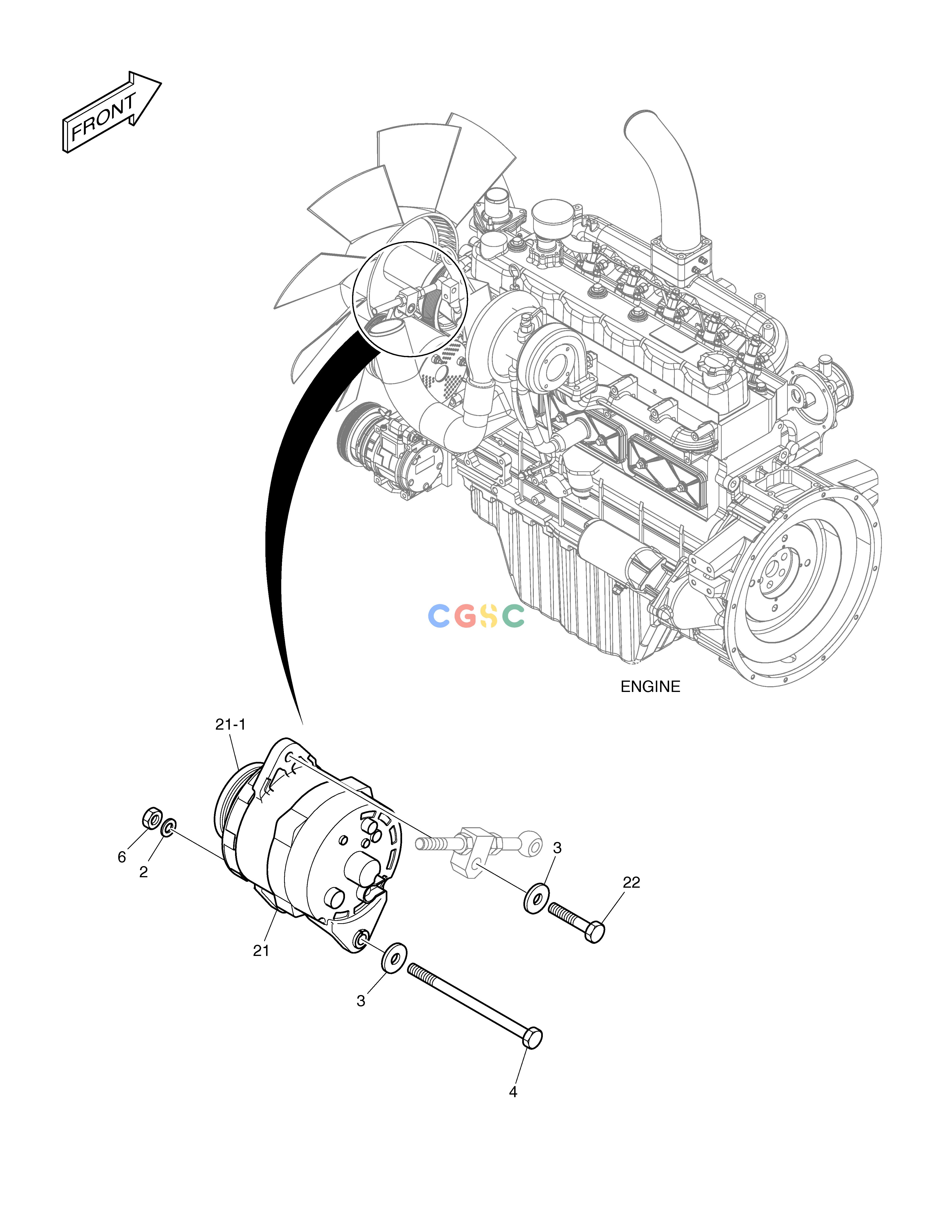斗山零件查询ALTERNATOR MOUNTING DX200A Doosan parts catalog online