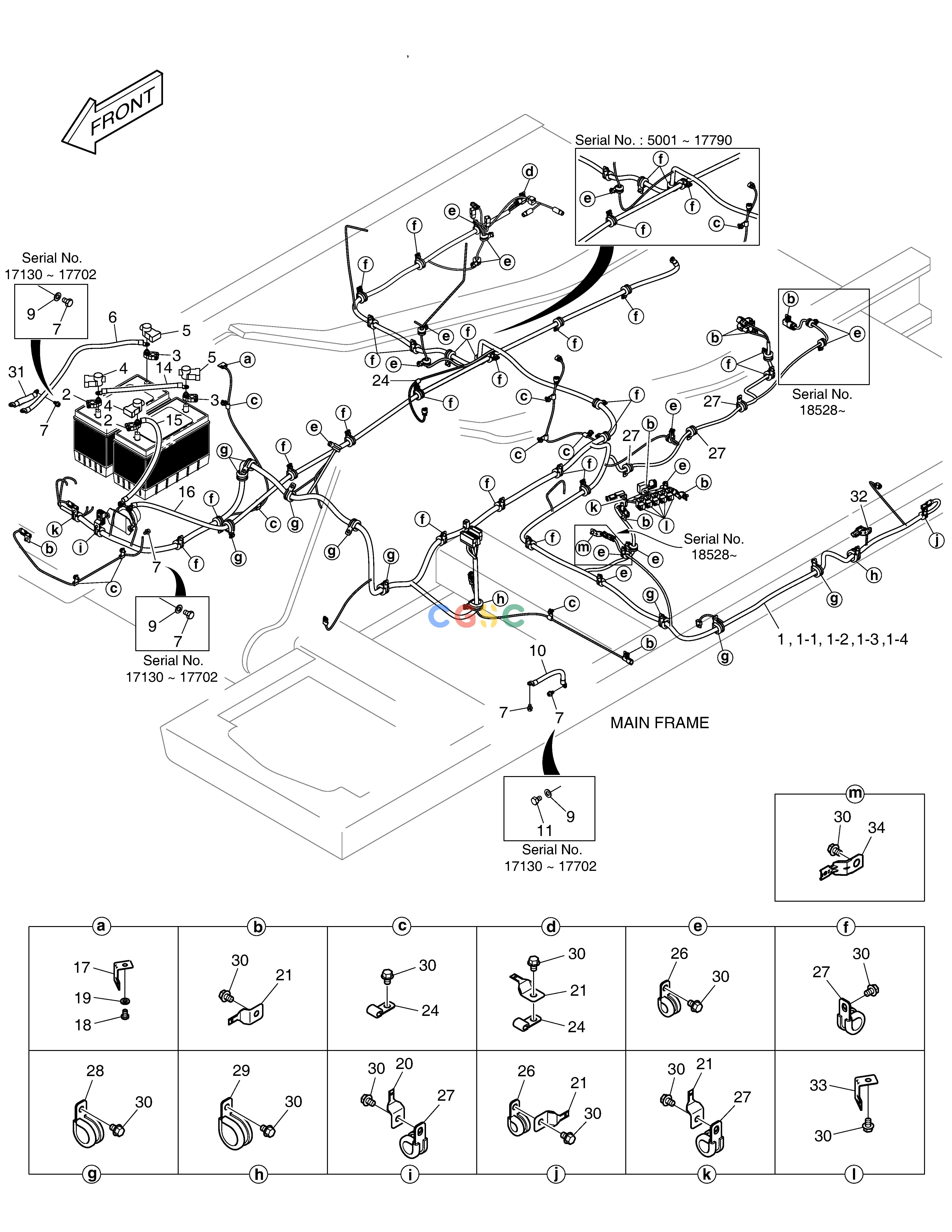 斗山零件查询ELECTRIC WIRING DX200A Doosan parts catalog online