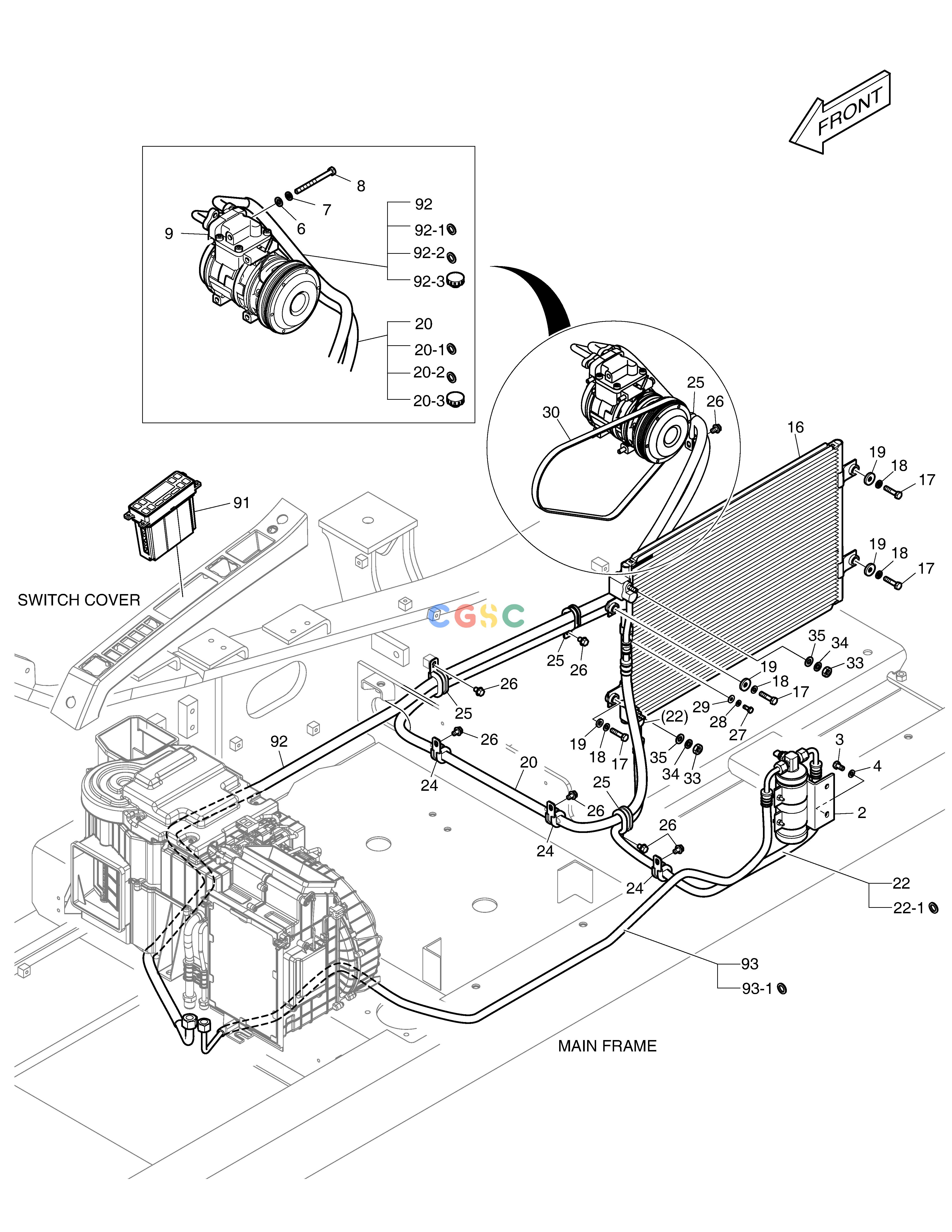 斗山零件查询AIRCONDITIONER DX200A Doosan parts catalog online