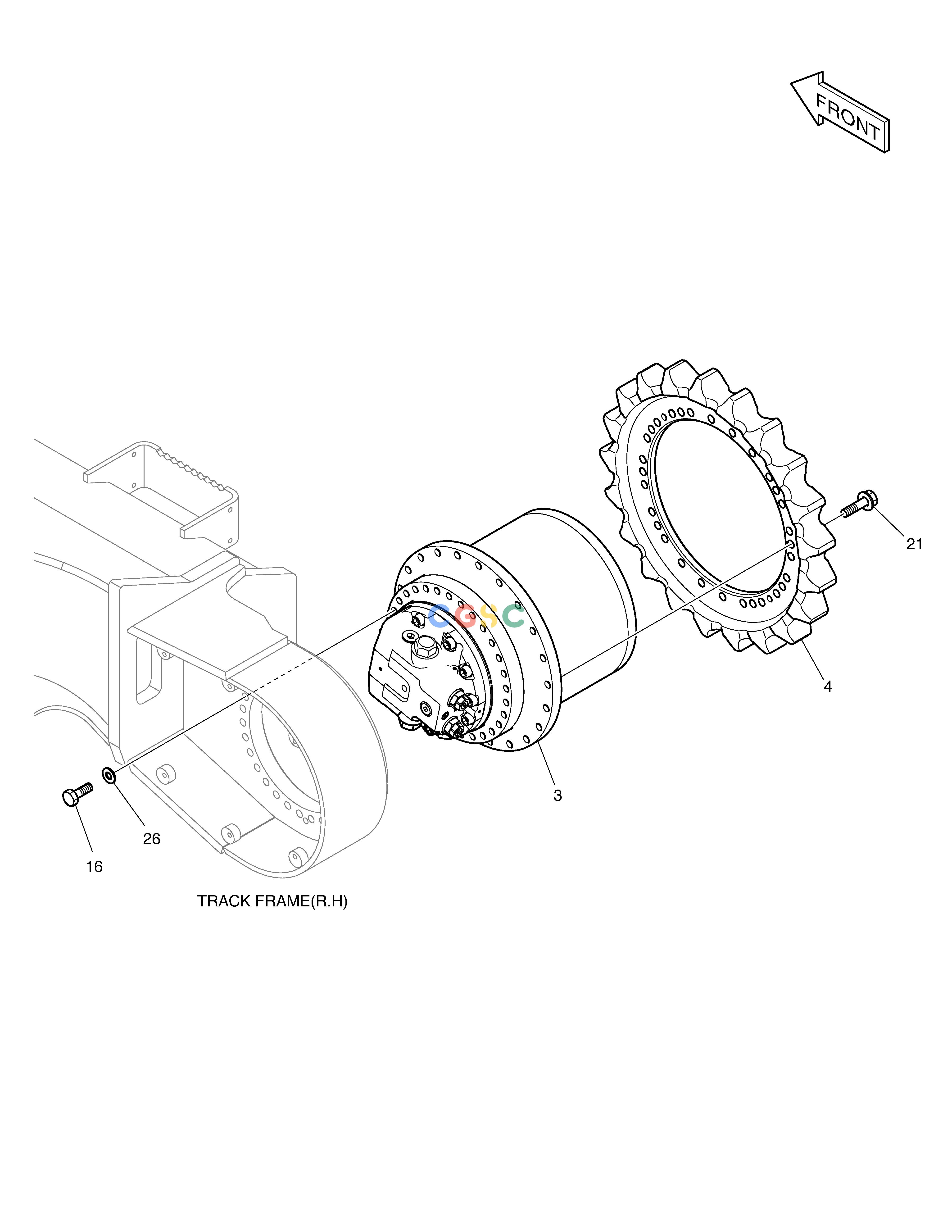 斗山零件查询TRAVEL DEVICE DX200A Doosan parts catalog online